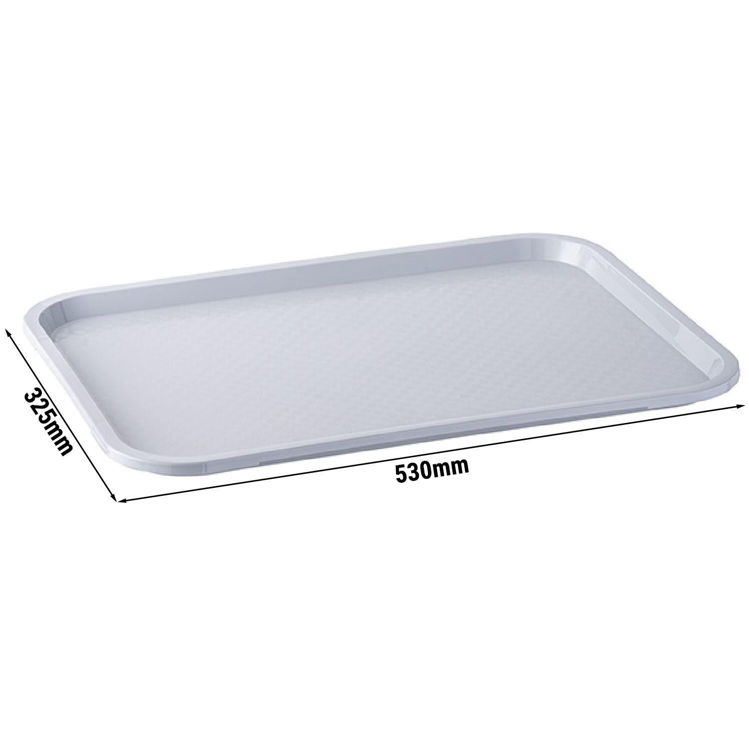 (6 pièces) Plateau FAST FOOD – GN 1/1 – polypropylène – Hauteur : 20 mm – Gris