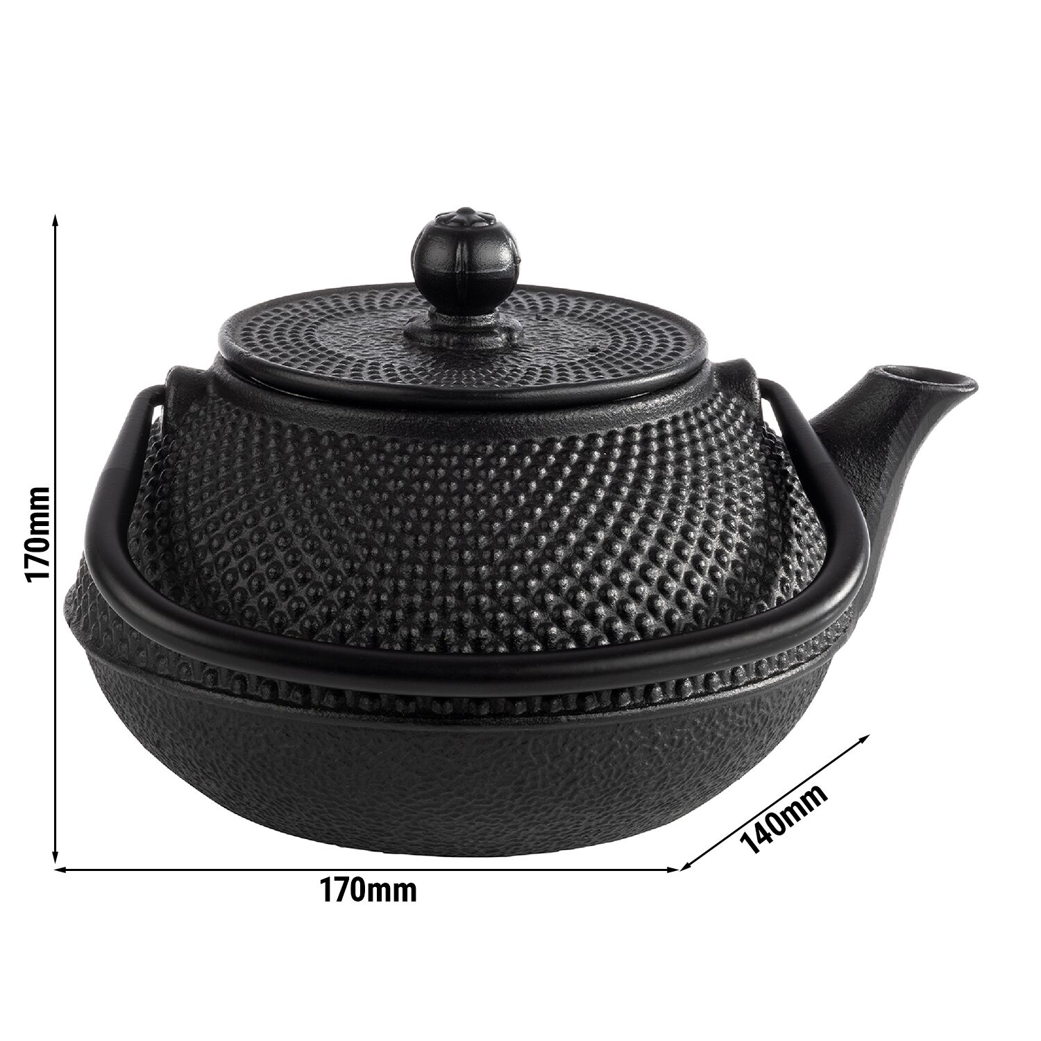 Théière ASIA - 0,8L - Fonte - avec infuseur - Noir