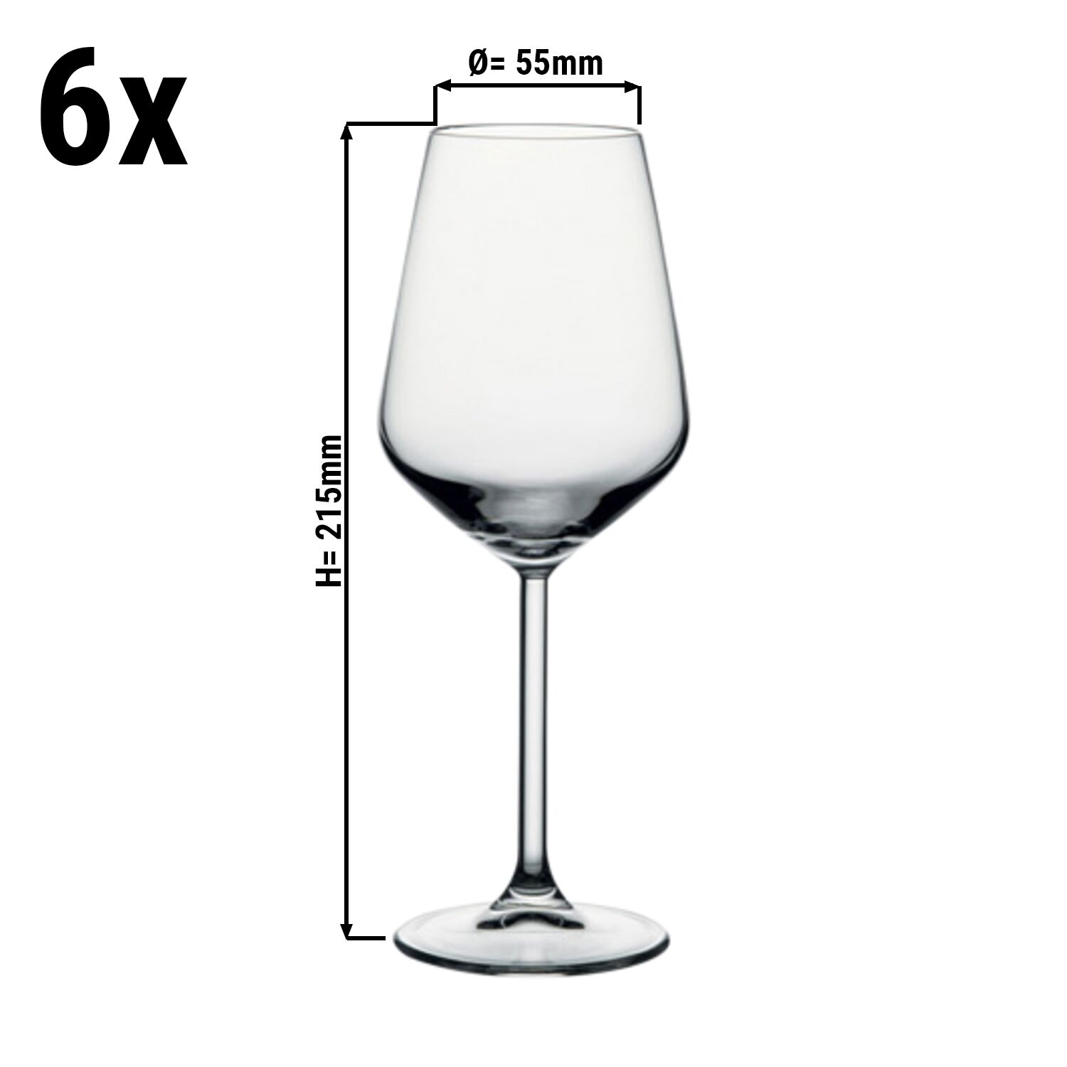 (6 Stück) Weinglas - ALLEGRA - 350ml - Transparent
