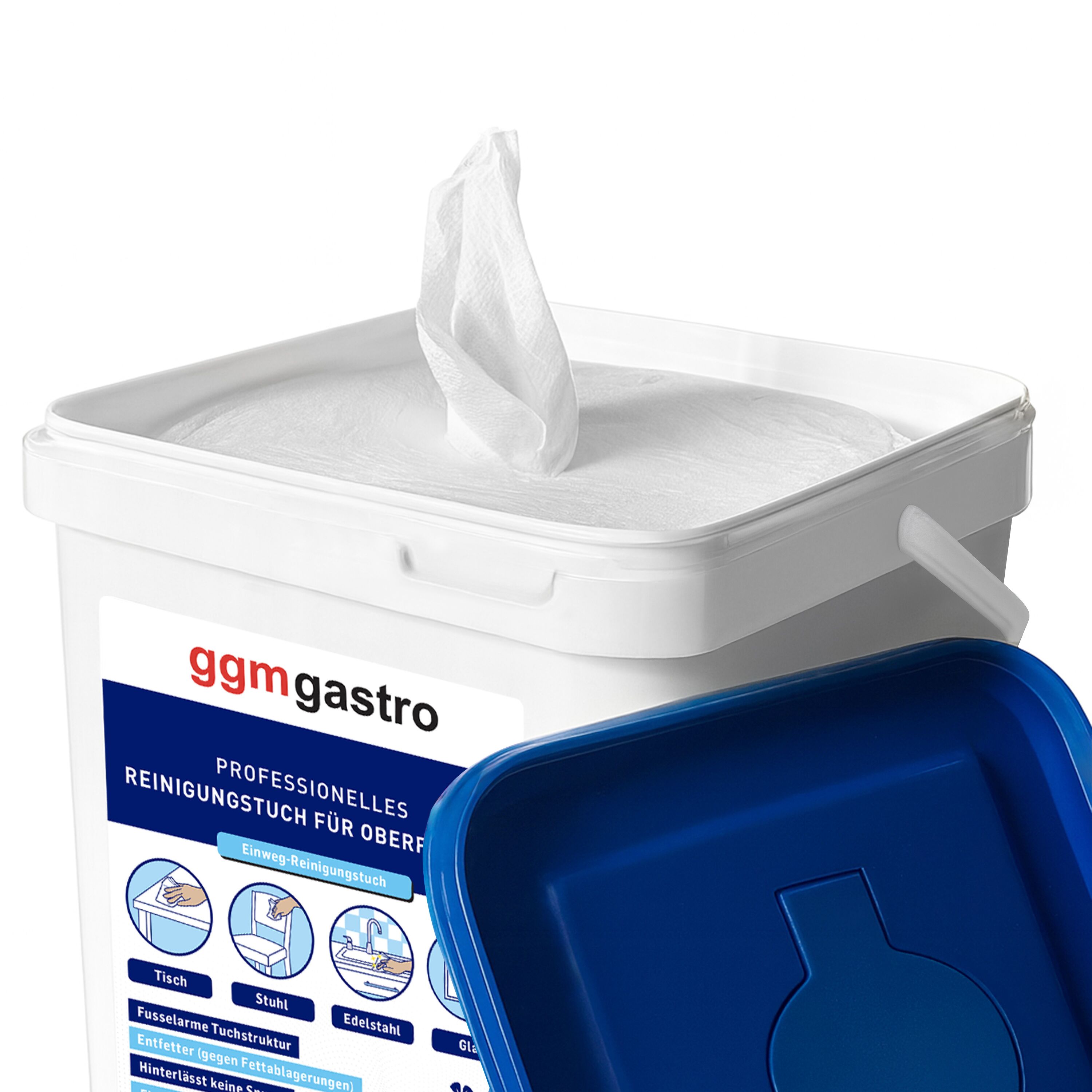Lingettes nettoyantes & multi-usages pour surfaces - 1600lingettes - Dégraissant & sans traces - incl. 4 distributeurs réutilisables avec couvercle