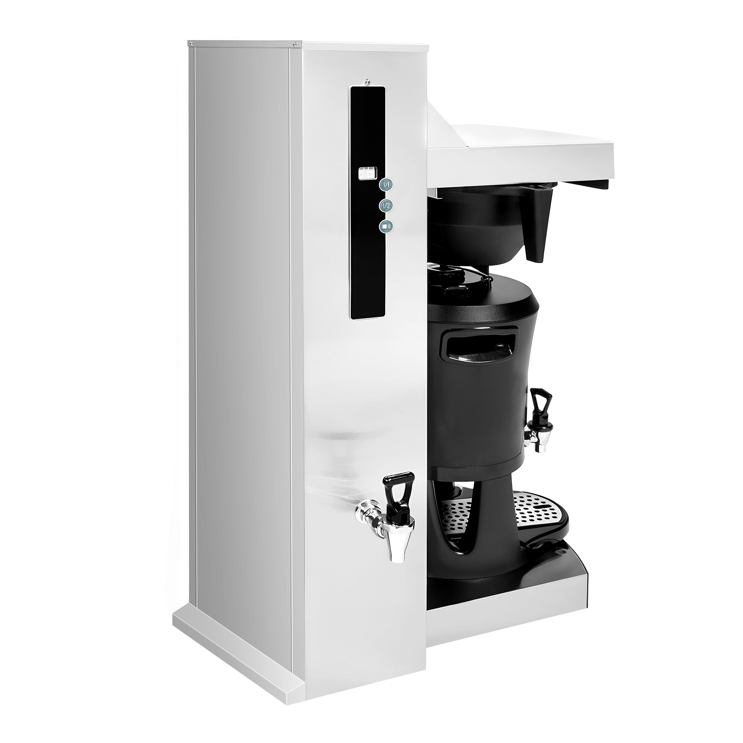 Commercial Bulk Coffee Brewer - 5L - 4.5 kW - with direct water connection & hot water tap - incl. thermal container
