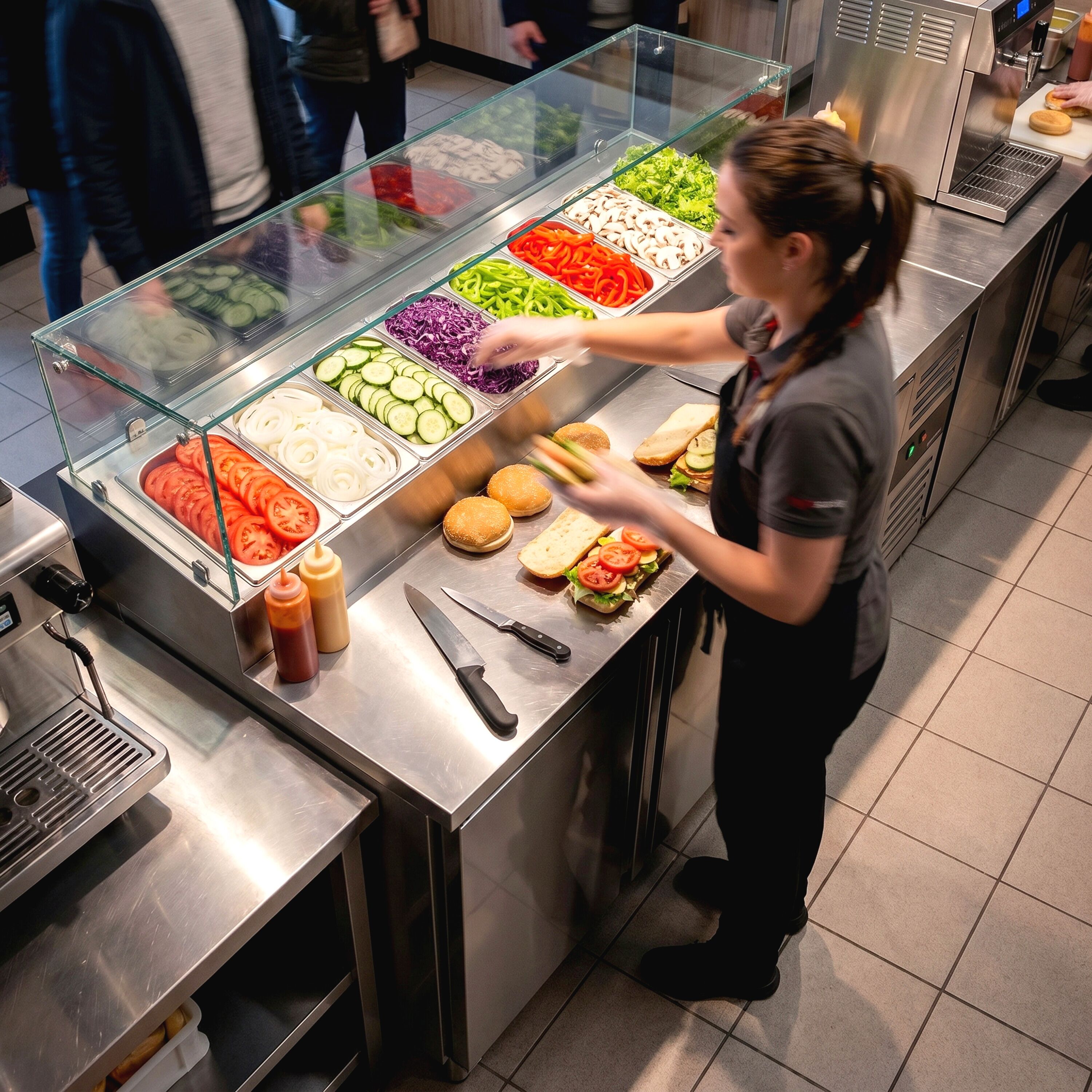 Commercial Saladette Prep Counter PREMIUM - 1510x800mm - 2 Doors - for 8x GN 1/3