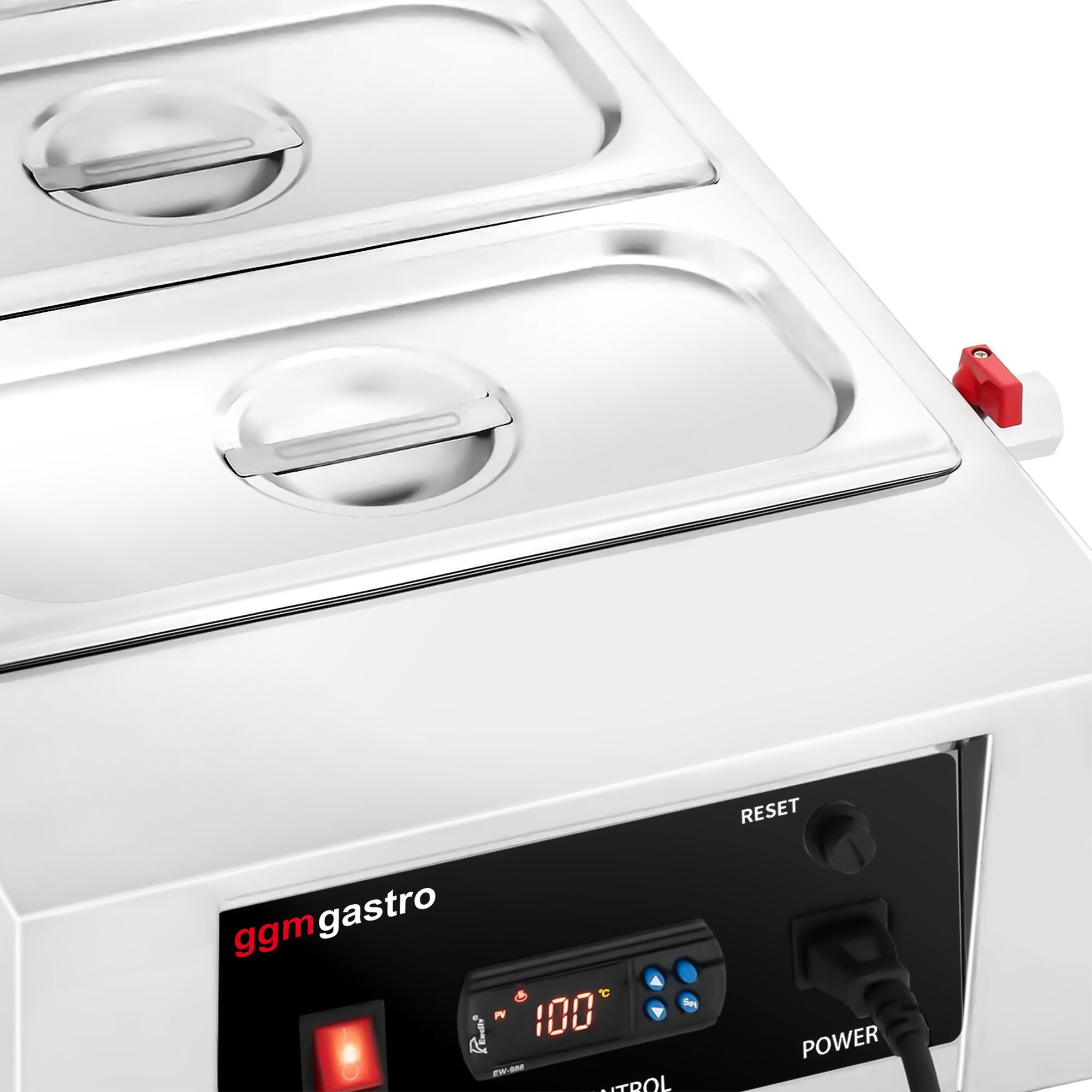 Fondoir à chocolat à bain-marie - 2x GN 1/3 - 1,5kW - incl. 2 couvercles et 2 bacs GN 1/3