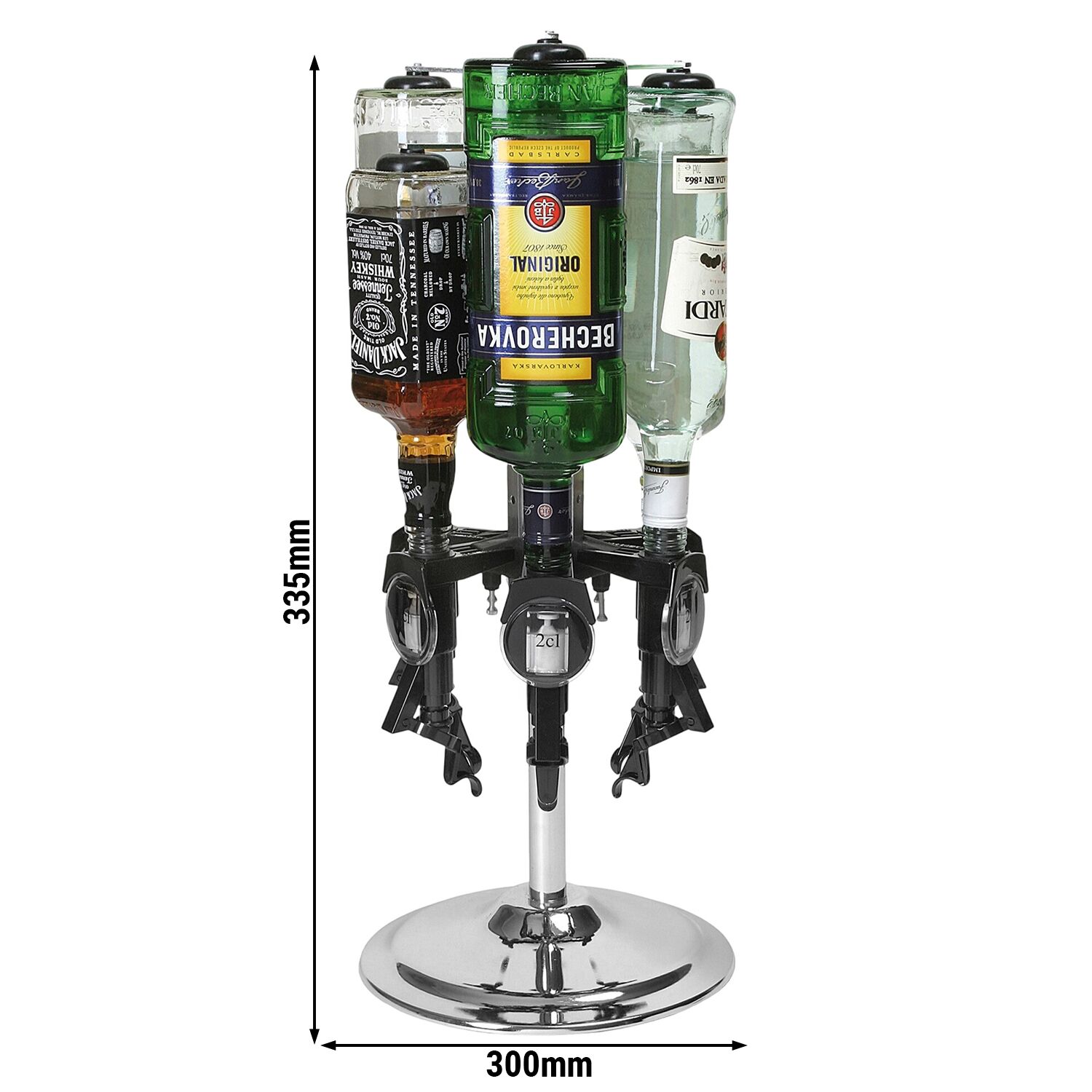 FUCHS | Support tournant de comptoir pour 6 bouteilles - 0,7 à 1 litre - chromé