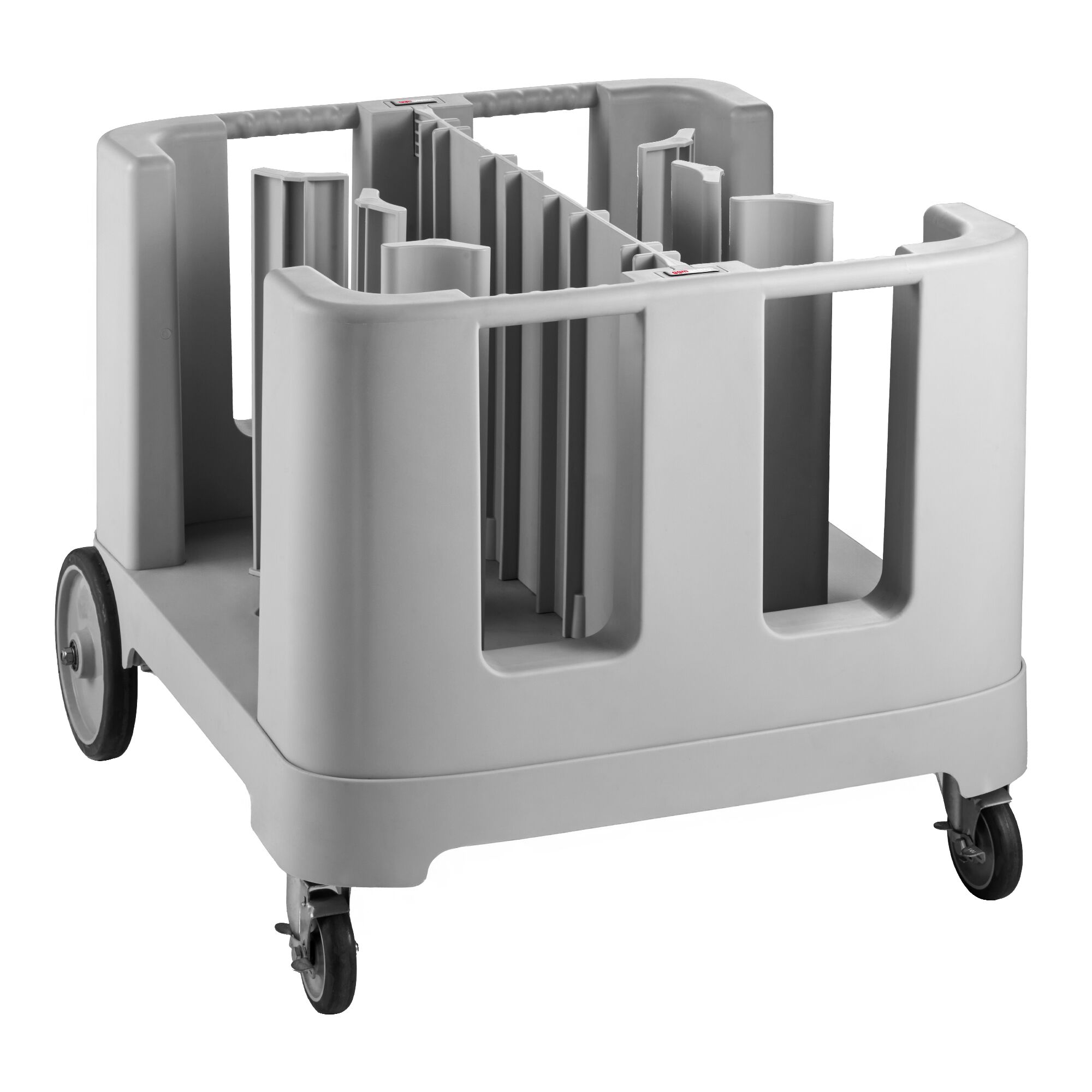 Chariot porte-assiettes - 963mm - avec roulettes & 6 cloisons de séparation réglables - 405 assiettes - Polyéthylène
