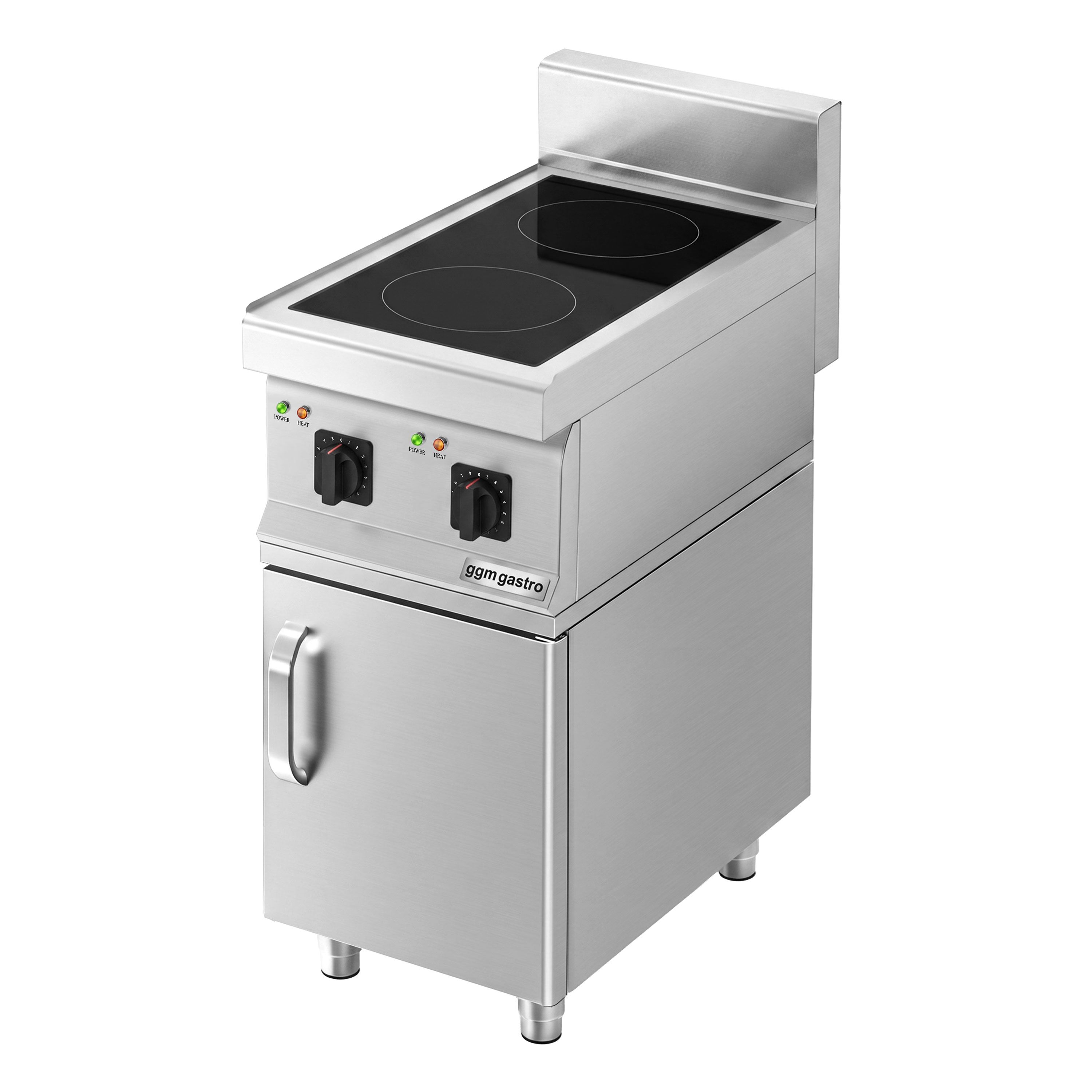 Cuisinière à induction - 7 kW - 2 plaques de cuisson - incl. meuble bas avec 1 porte