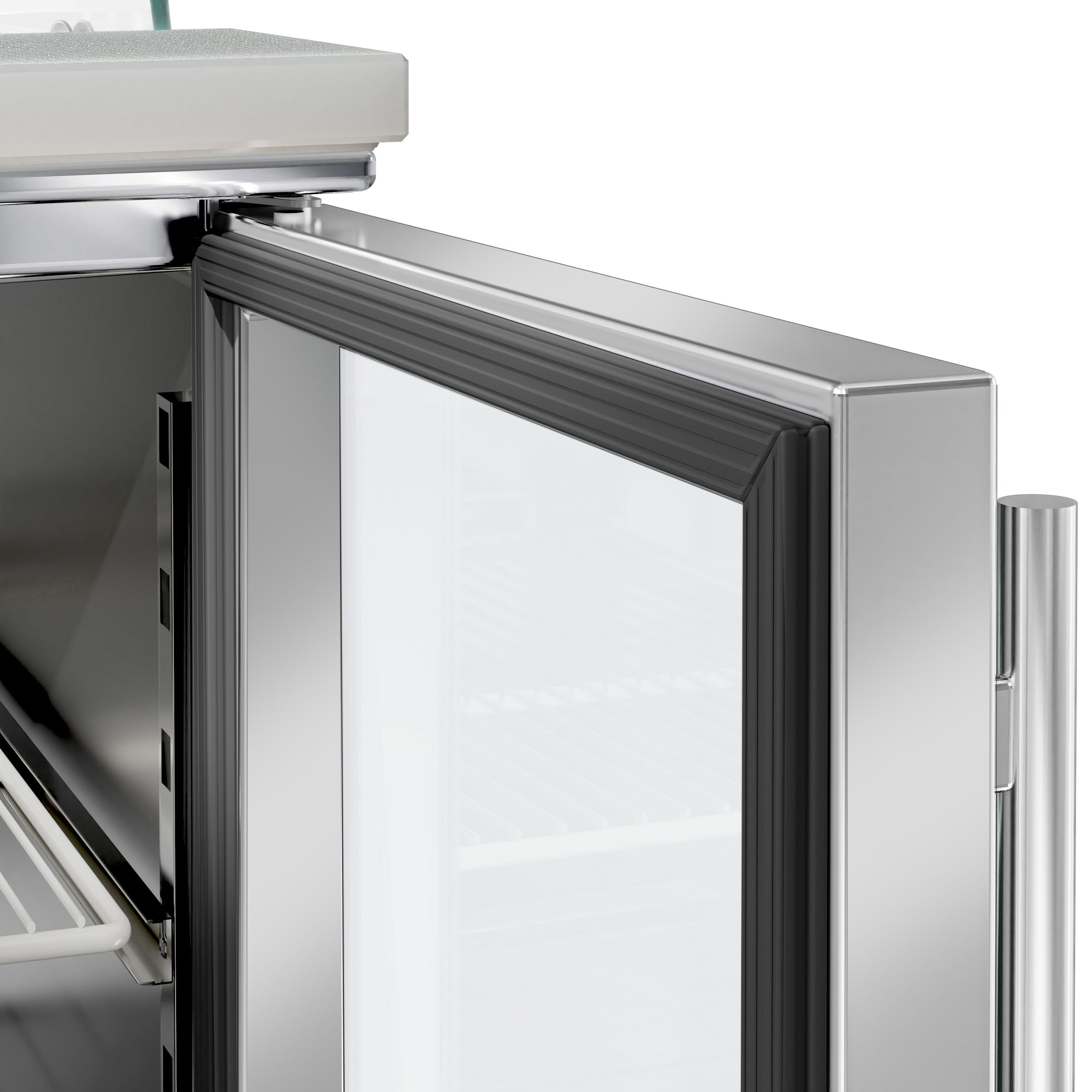 Saladette réfrigérée PREMIUM - 1368mm - 288L - 3 portes vitrées - avec vitrine de comptoir pour 4x GN 1/1
