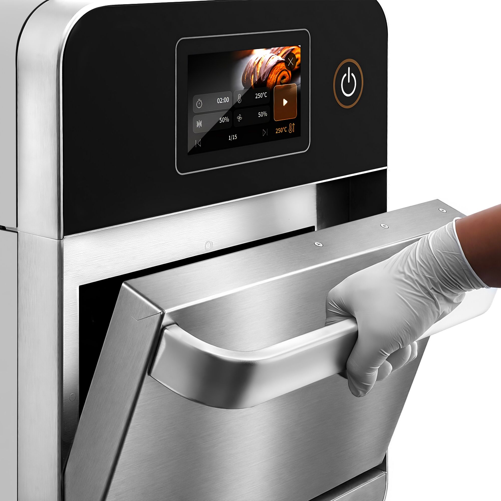 Speedofen - 3,5 kW - Silber - mit Heißluft & Mikrowellenfunktion - 18 Liter - 7-Zoll-Touchscreen