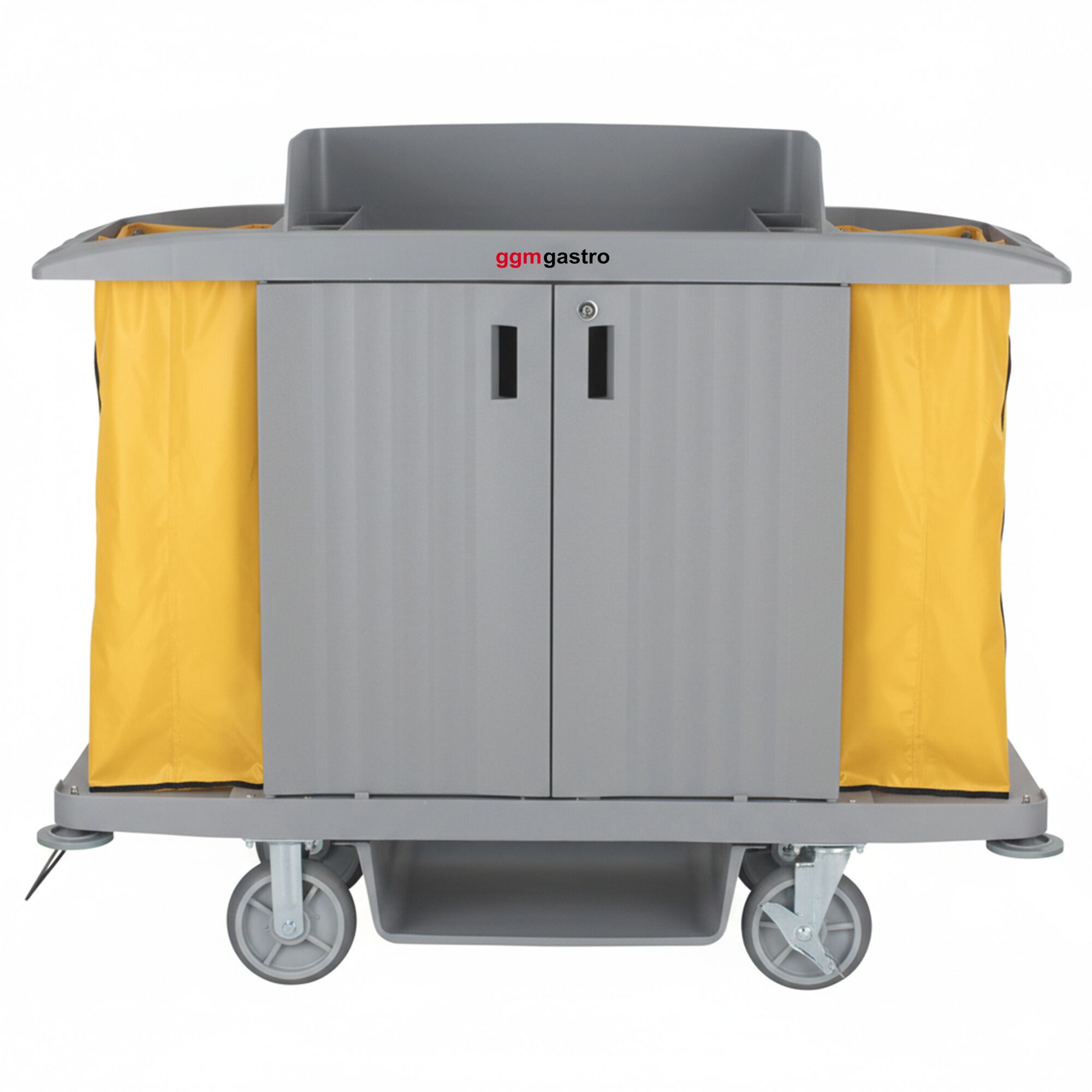 Chariot de service fermé - avec 2 sacs à linge, 1 étagère supérieure avec dosseret, 1 étagère inférieure