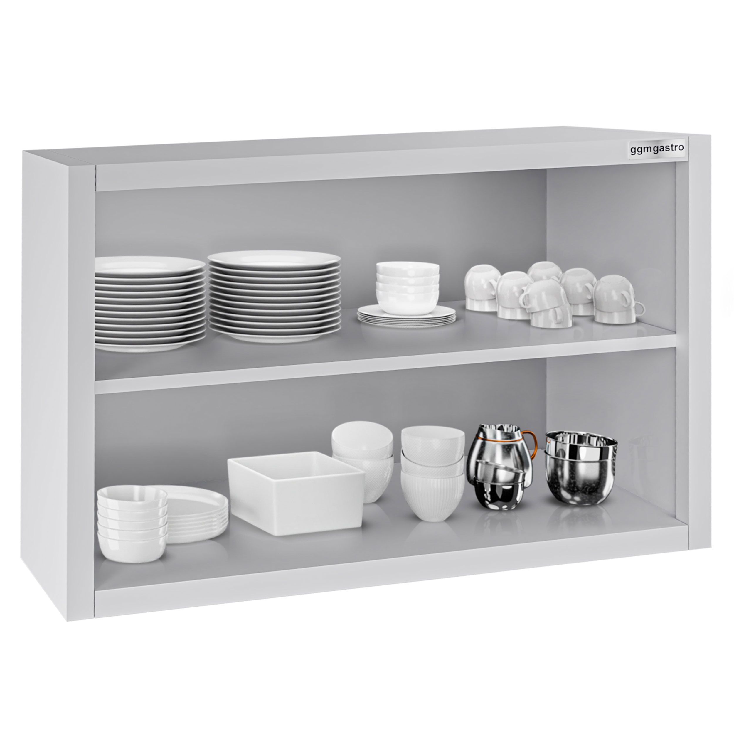 Armoire murale en acier inoxydable ECO - 800x400mm - sans portes (ouvert) - 650mm de haut