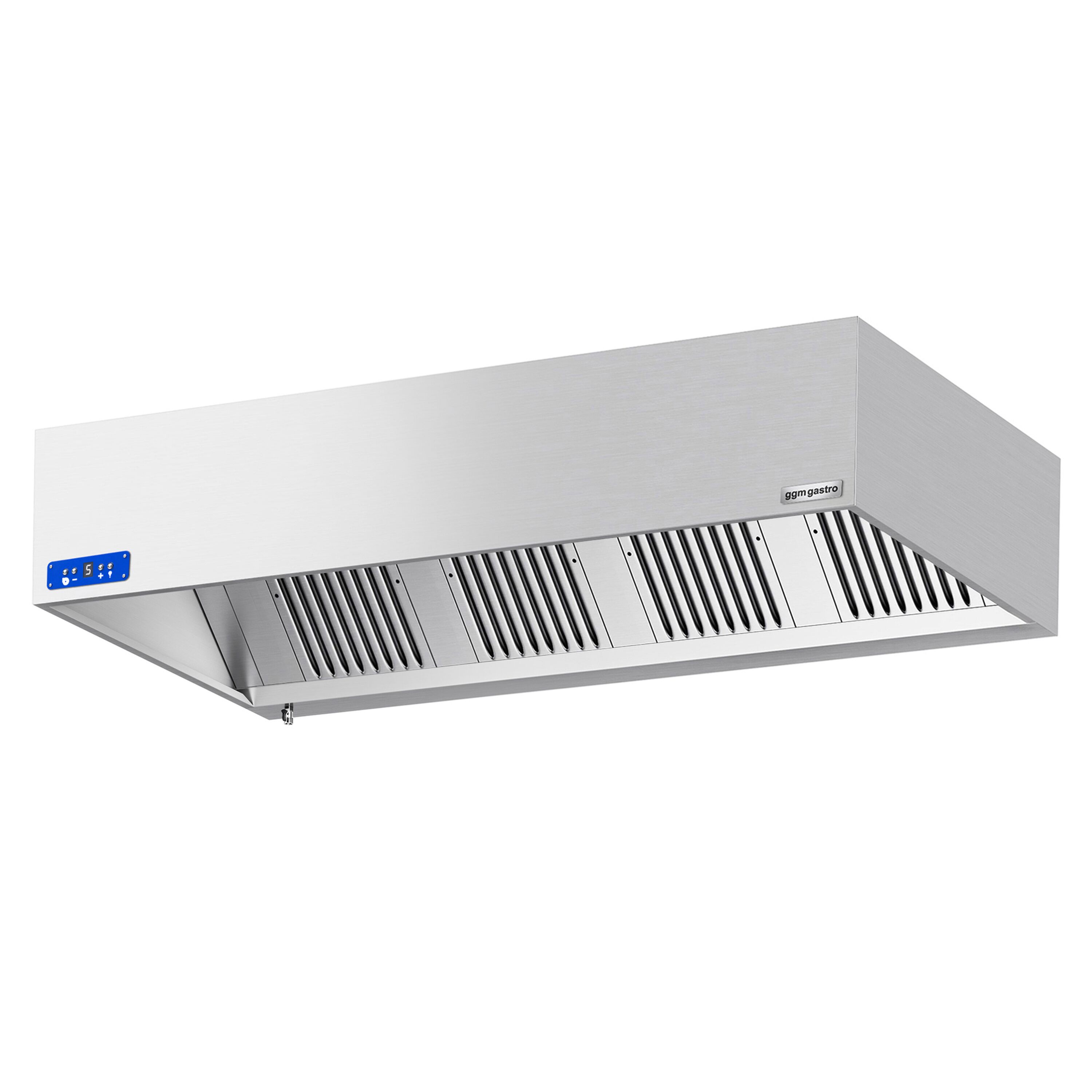 Commercial Wall-Mounted Extractor Hood with Motor – 2200mm – with Speed Controller, Baffle Filters & Lighting