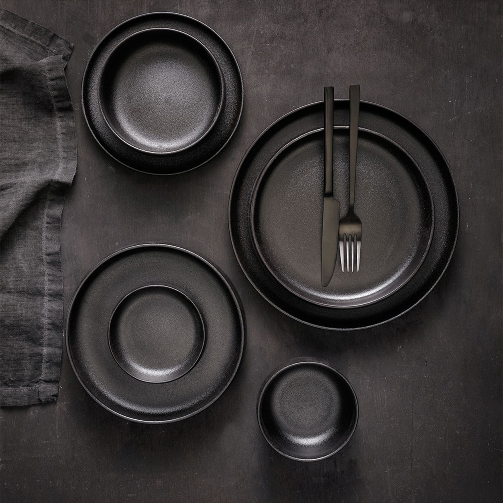 (12 pcs) Coupe à dessert - Universe - Porcelaine - 450ml - Ø 110mm - Profondeur : 55mm - Noir mat