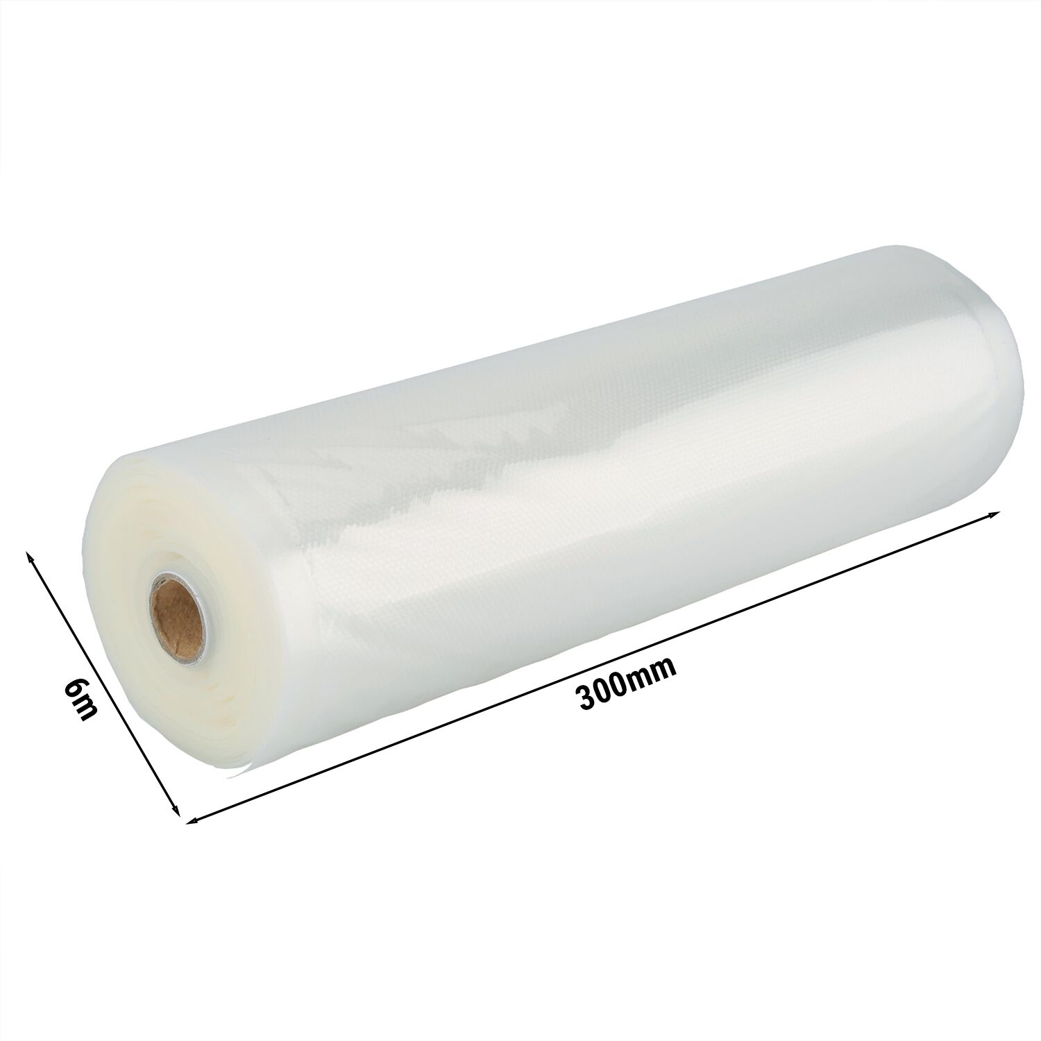 (40 pcs) Vacuum rolls - Embossed - 300mmx6m - Thickness: 75µm - Transparent