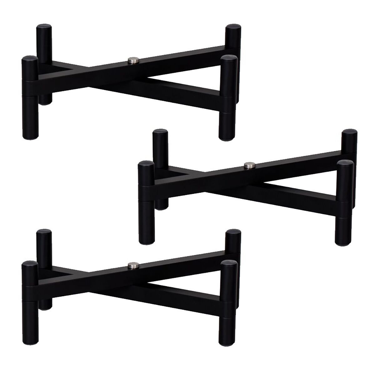 (3 pcs) Buffet Stand - foldable - Powder-coated stainless steel - Black - Height: 70mm - suitable for platters & plates from 210mm