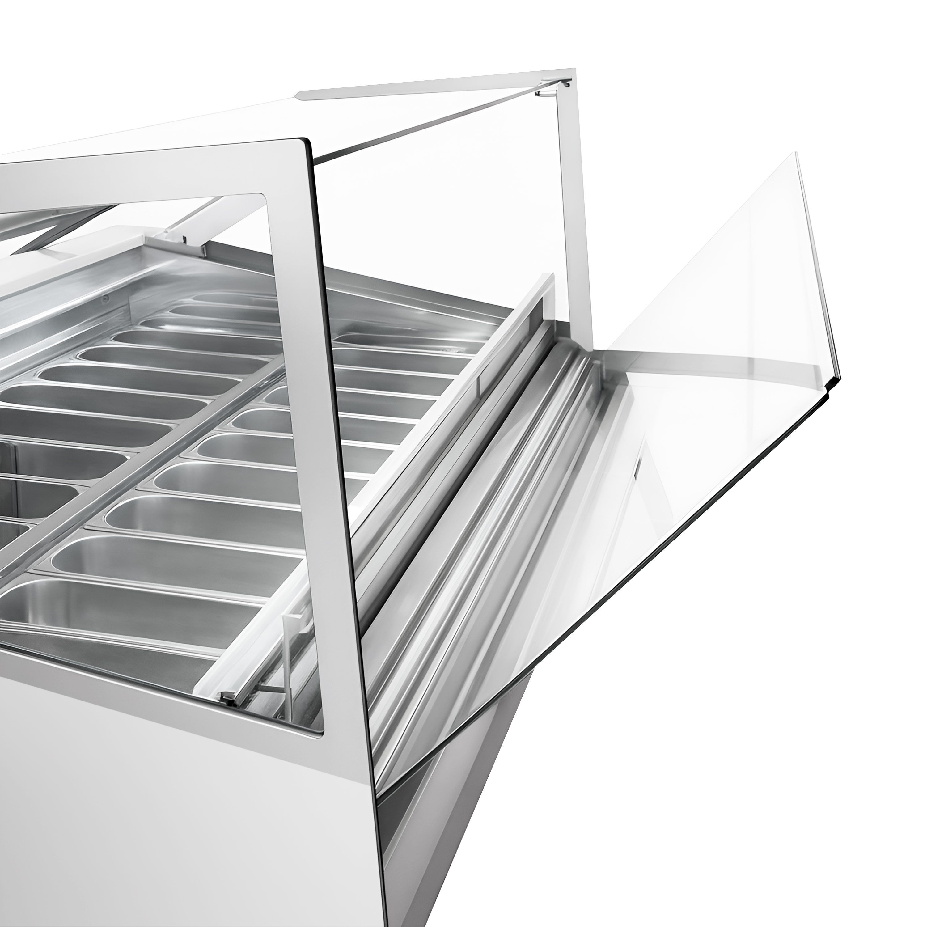Vitrine à glace IVY – 1606 mm – refroidissement ventilé – pour 16 bacs à glace de 5 litres – Blanc