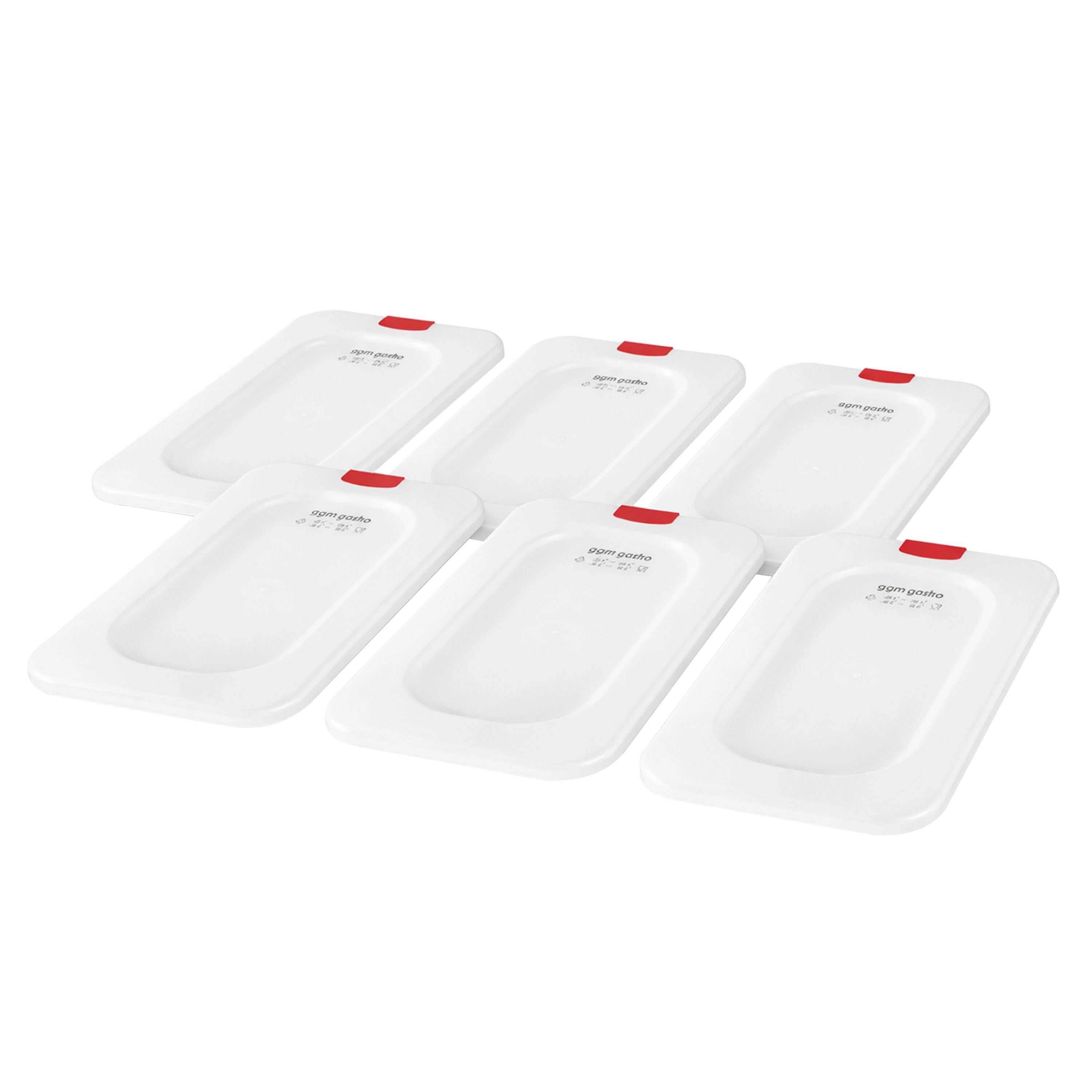 (6 pièces) Couvercle GN en Polypropylène 1/9 - Transparent - 176 x 108 mm - Hauteur: 13 mm