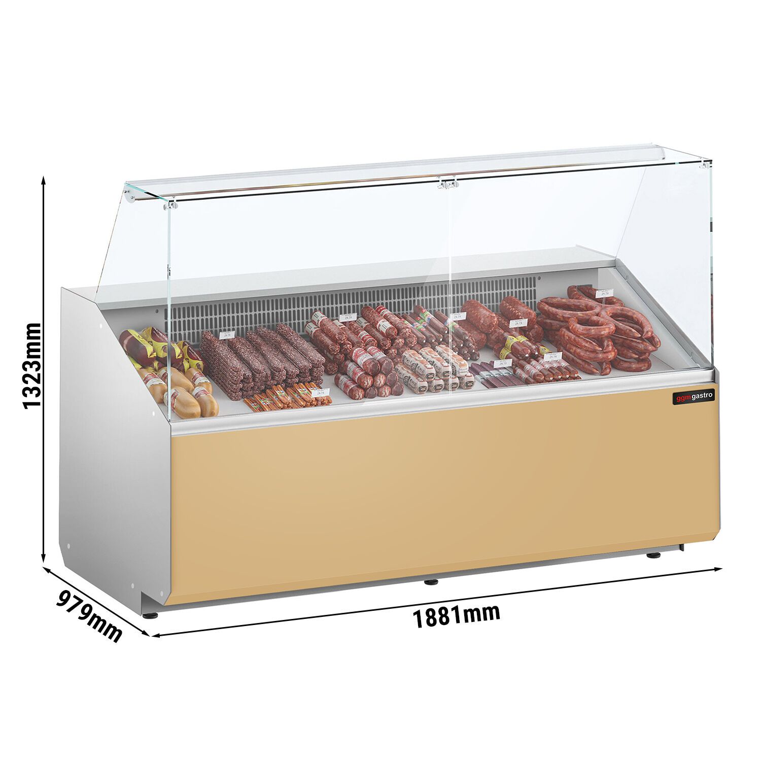 Serve Over Counter - 1881mm - front panel beige - capacity 387 litres