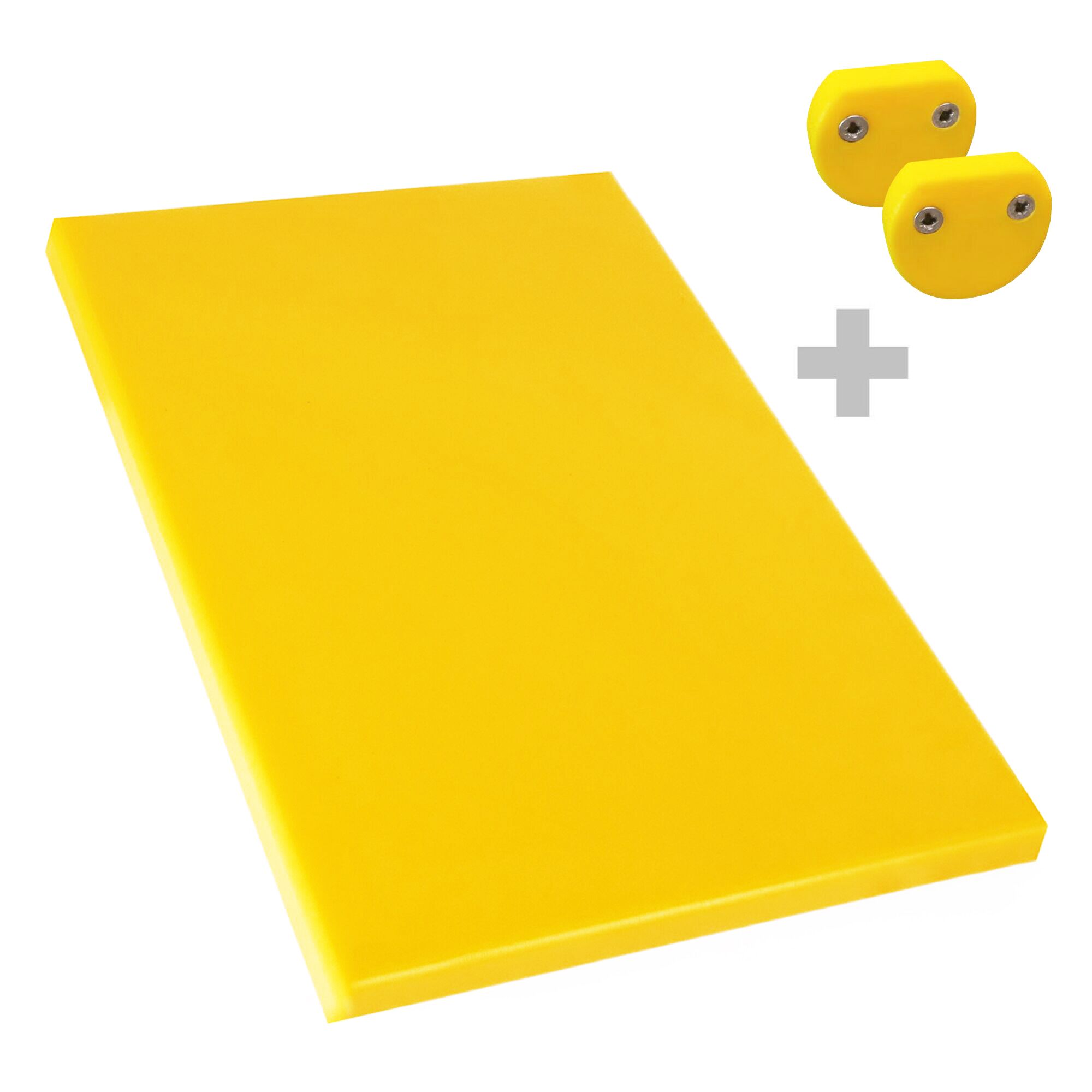 Planche à découper antidérapante avec butées – format EN 600 × 400 – conforme HACCP – Jaune