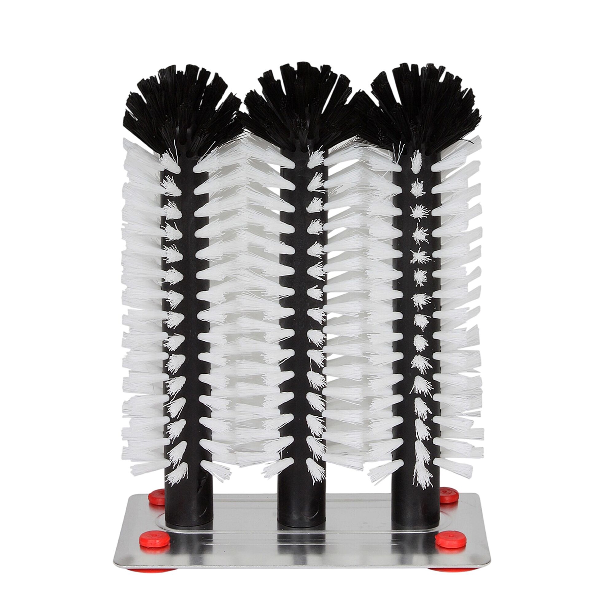 (2 pièces) FUCHS | DELFIN® Brosse à vaisselle en verre - 3x240mm - avec plaque de base en métal - 1-2-3