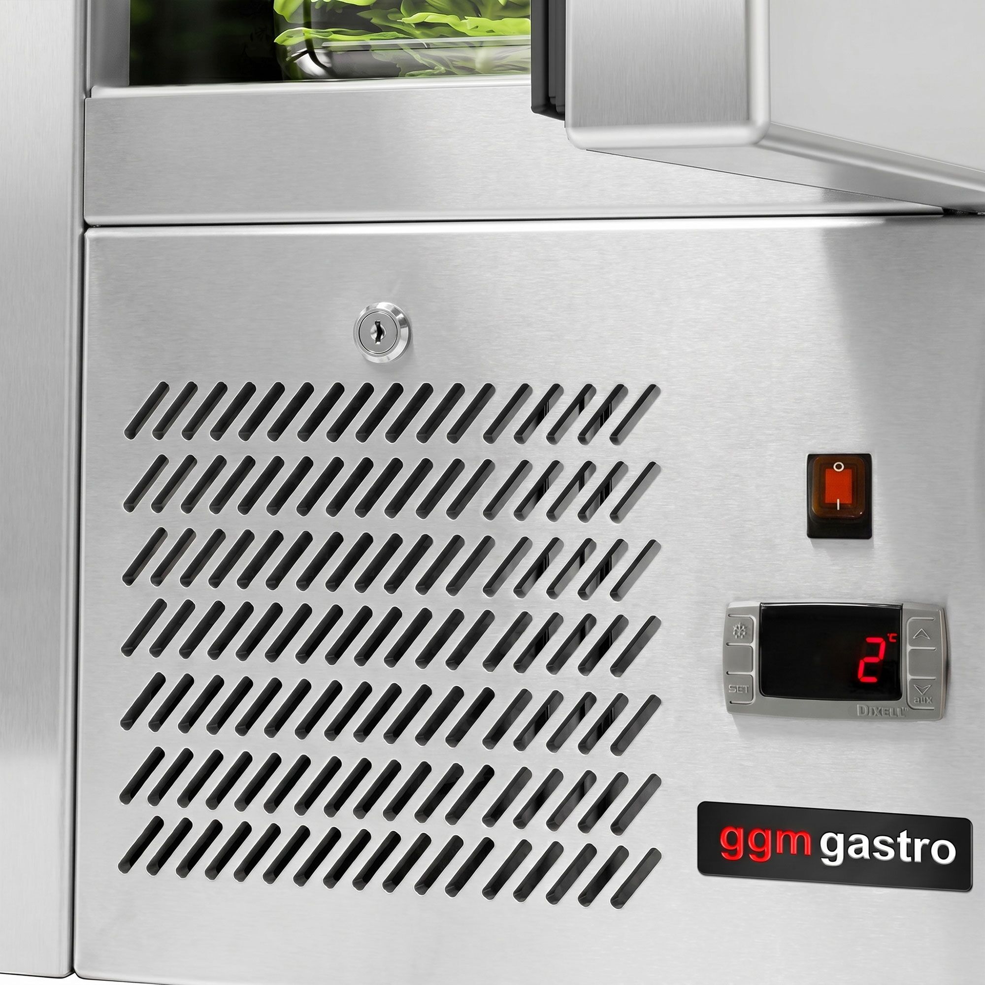 Saladette réfrigérée ECO - 450mm - 102L - 1 porte - avec découpe pour 1x GN 1/1 & Couvercle inox