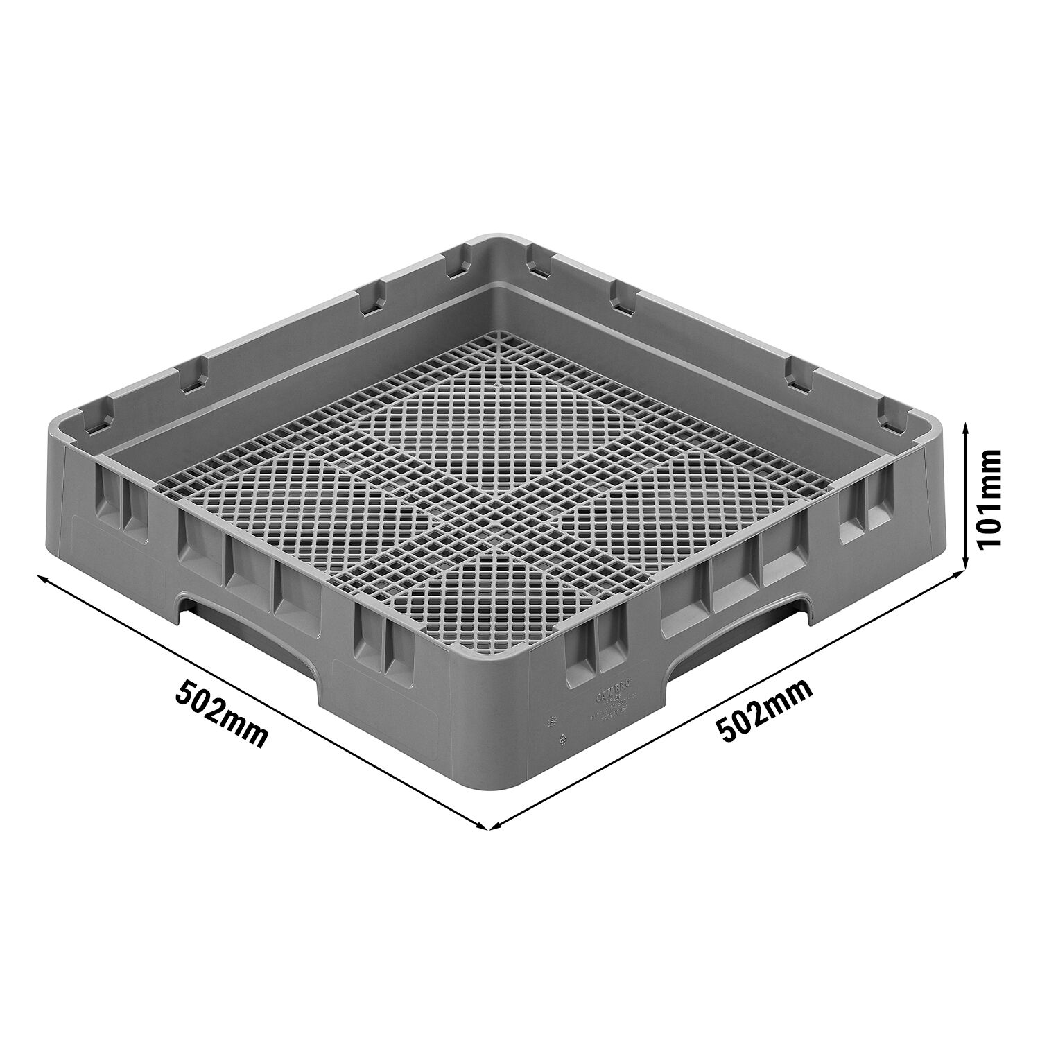 CAMBRO | CAMRACK® Cutlery Dishwasher Basket – 500×500 mm – H 101 mm – Grey – NSF