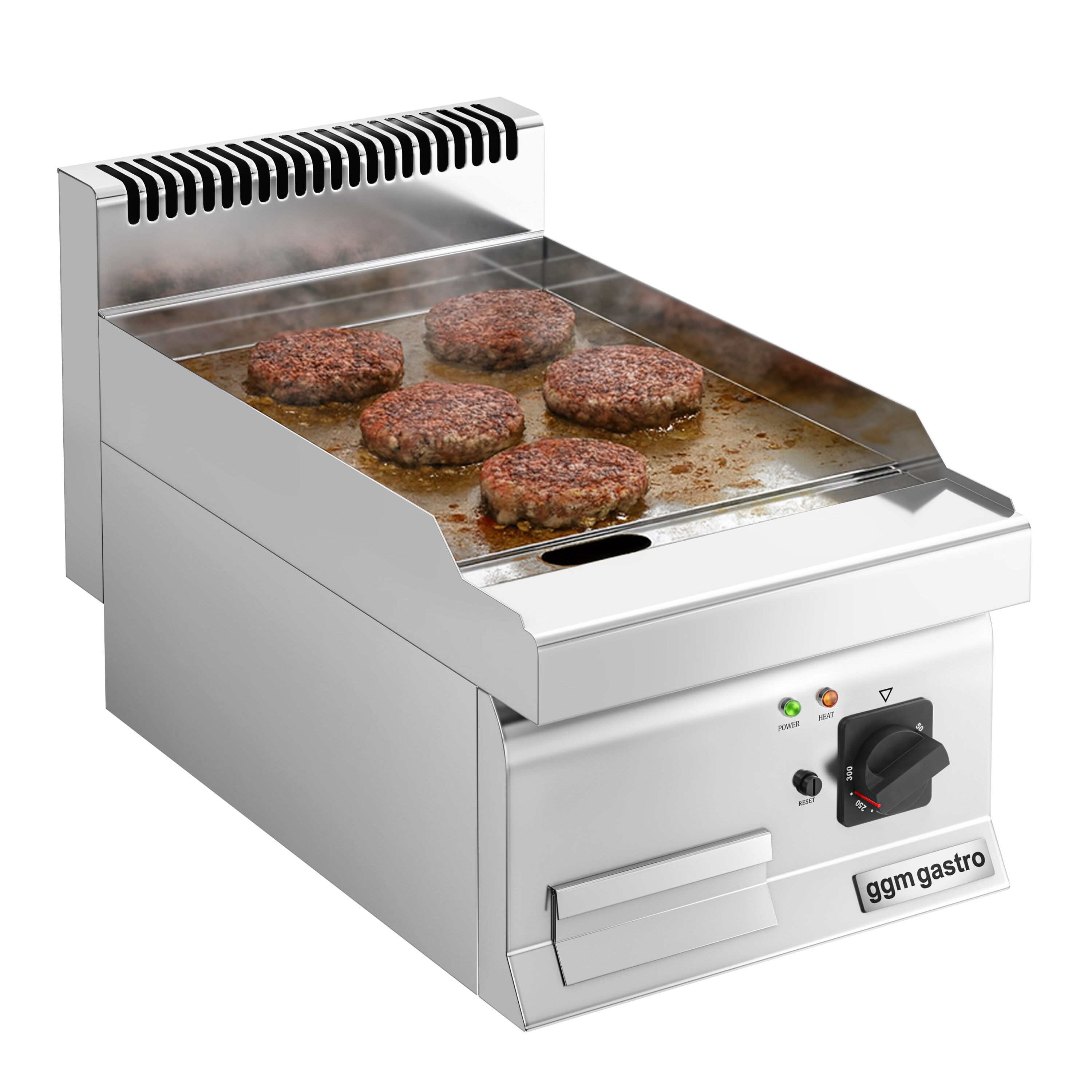 Plancha électrique - plaque acier - 3,6 kW - Lisse - Surface de cuisson : 400x700mm