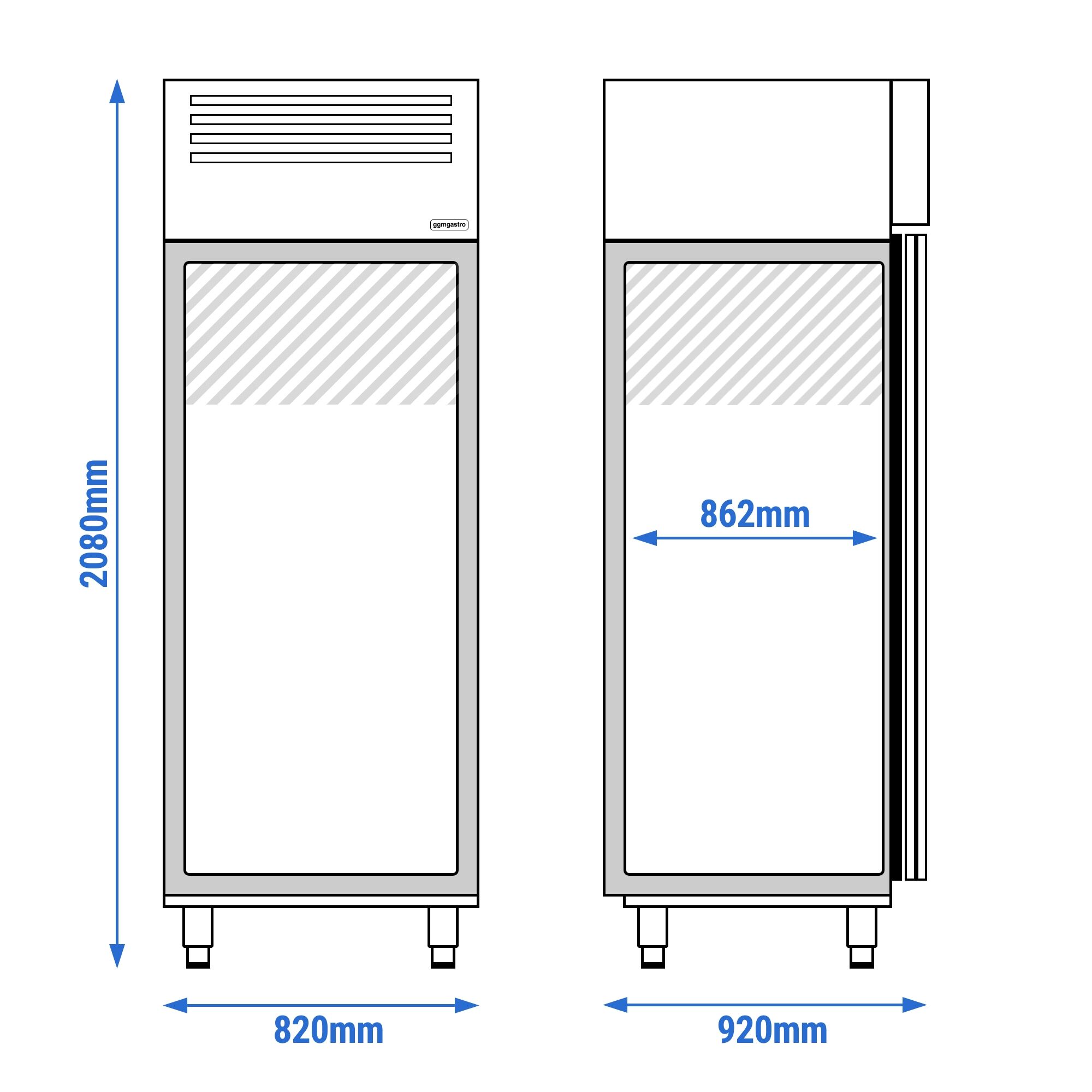 Armoire de conservation pour bacs à glace négative Inox AISI 304 PREMIUM - 650 L - avec 1 porte & 7 grilles de support - p.ex. pour 54× bacs 5L | 36× bacs 7L
