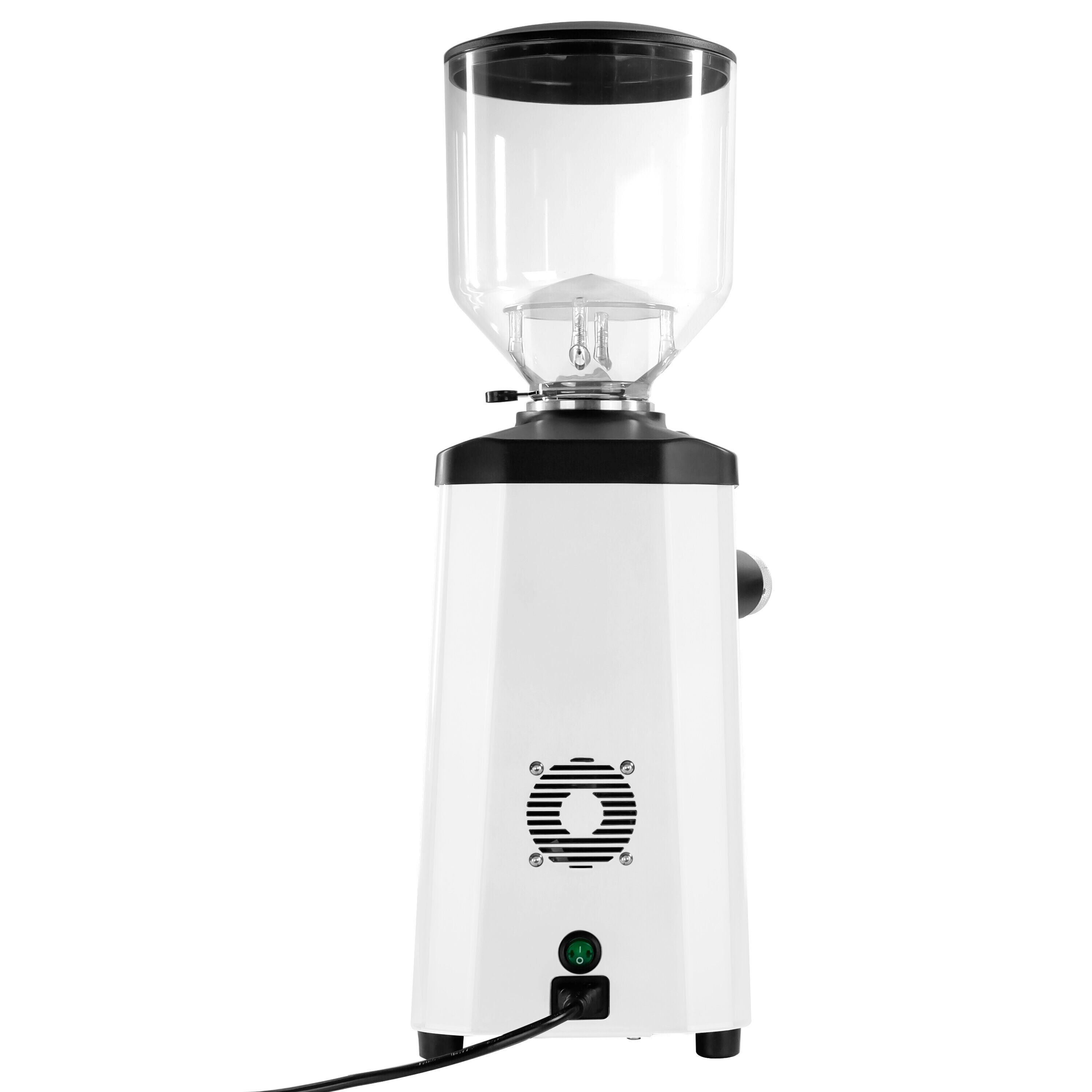 Moulin à café – 1,2 kg – meule plate Ø 65 mm – détection automatique du porte-filtre – Blanc