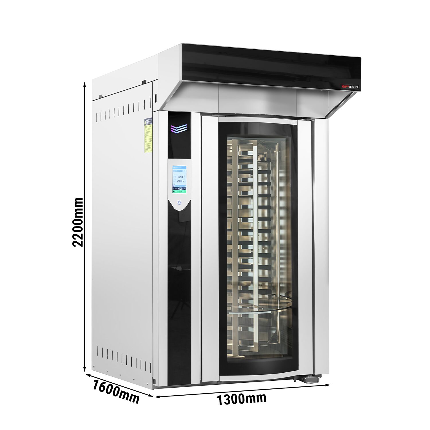 Four à chariot rotatif Électrique Four à convection avec injection d’eau - Écran tactile - 1 chambres de cuisson - 12-15 niveaux 600x400mm ou 600x800mm - Acier inoxydable - inclus système de lavage