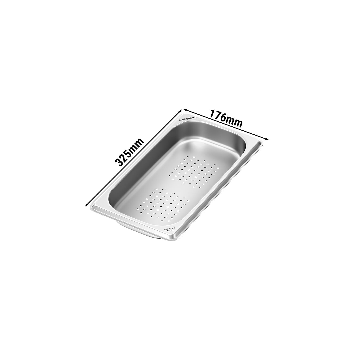 (6 pièces) Récipients en acier inoxydable GN 1/3 - perforés - hauteur : 40mm