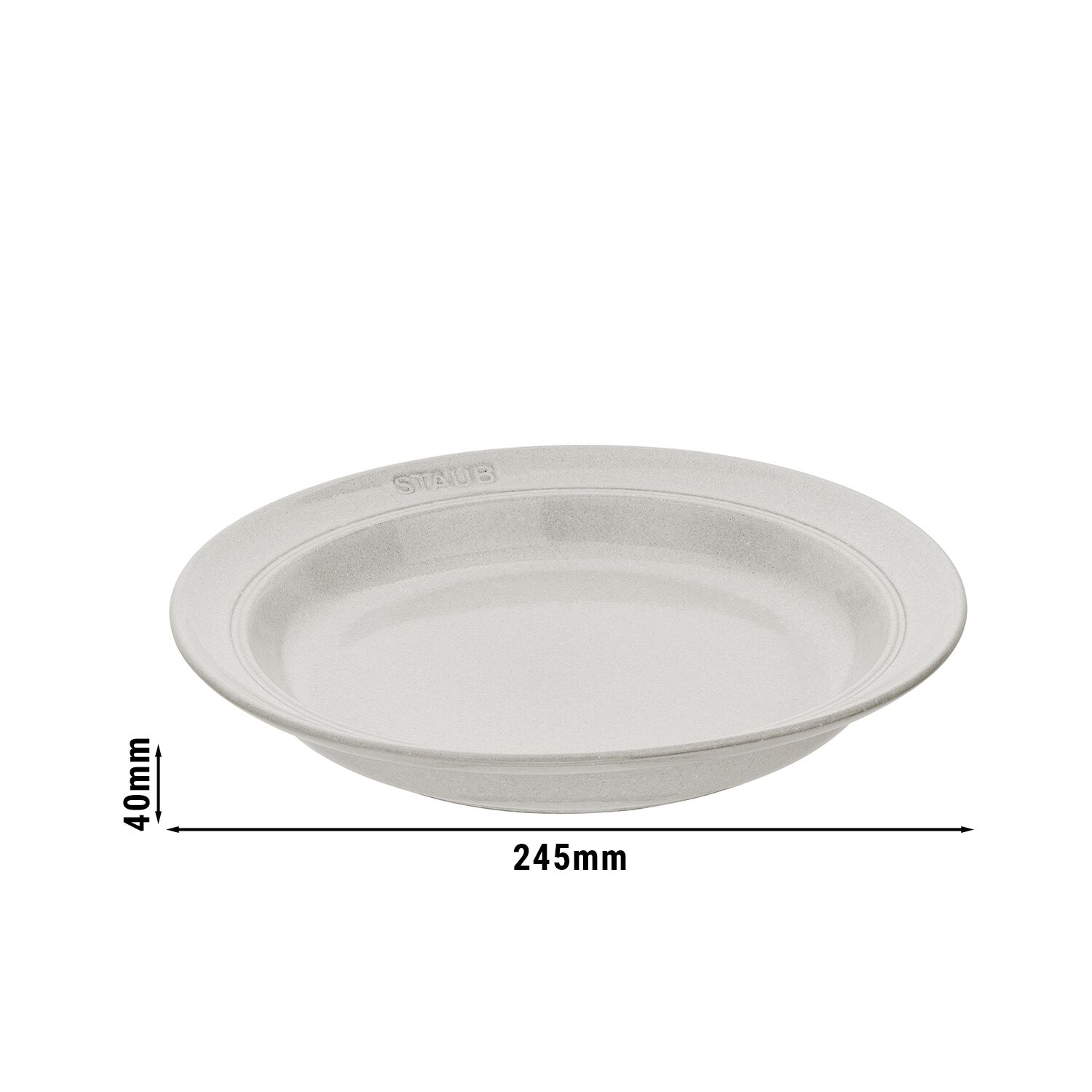 STAUB | Dining Line Ceramic Deep Plate – Ø 24 cm - White Truffle