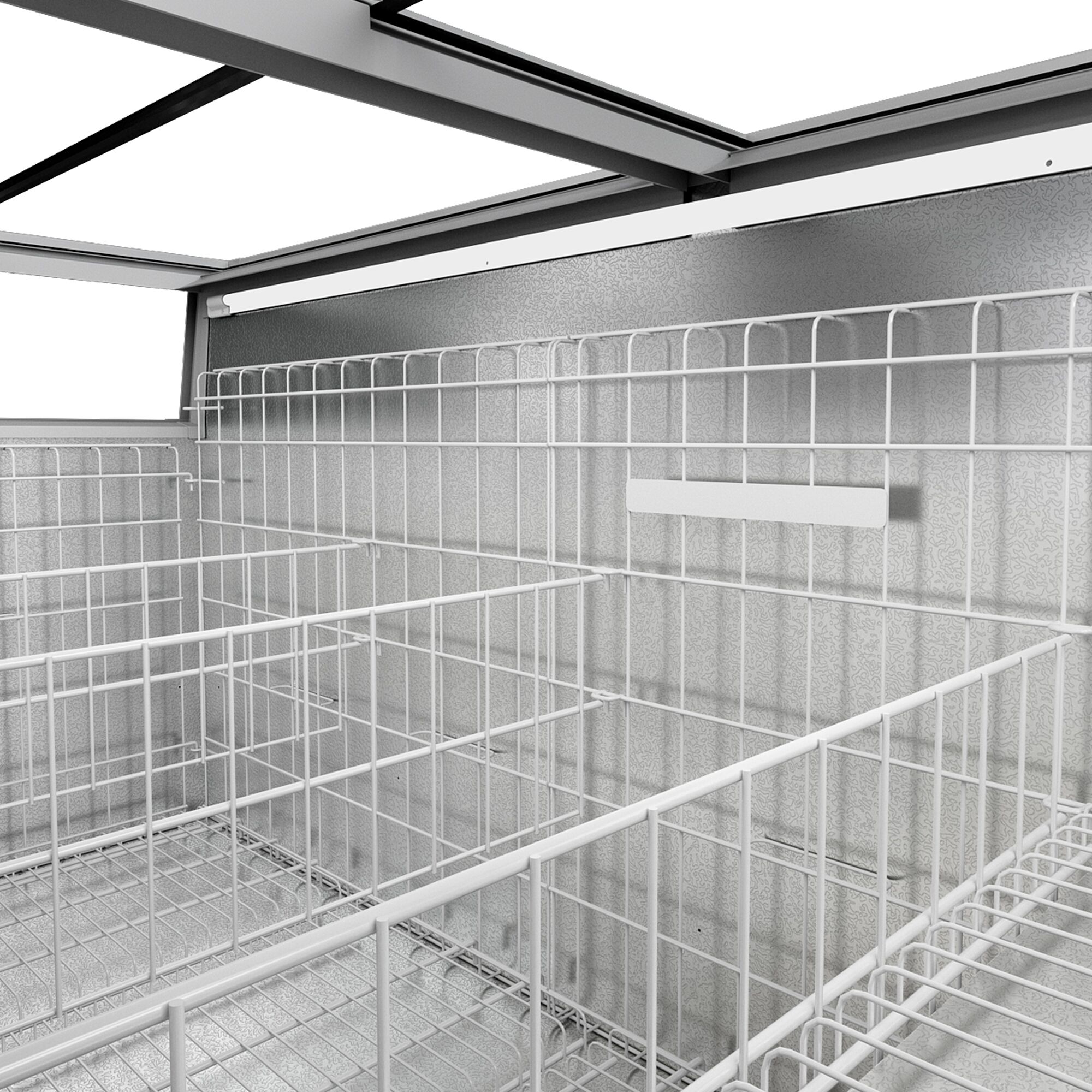 Vitrine murale de congélation pour supermarché - 2 portes - avec îlot de congélation inclus - Noir
