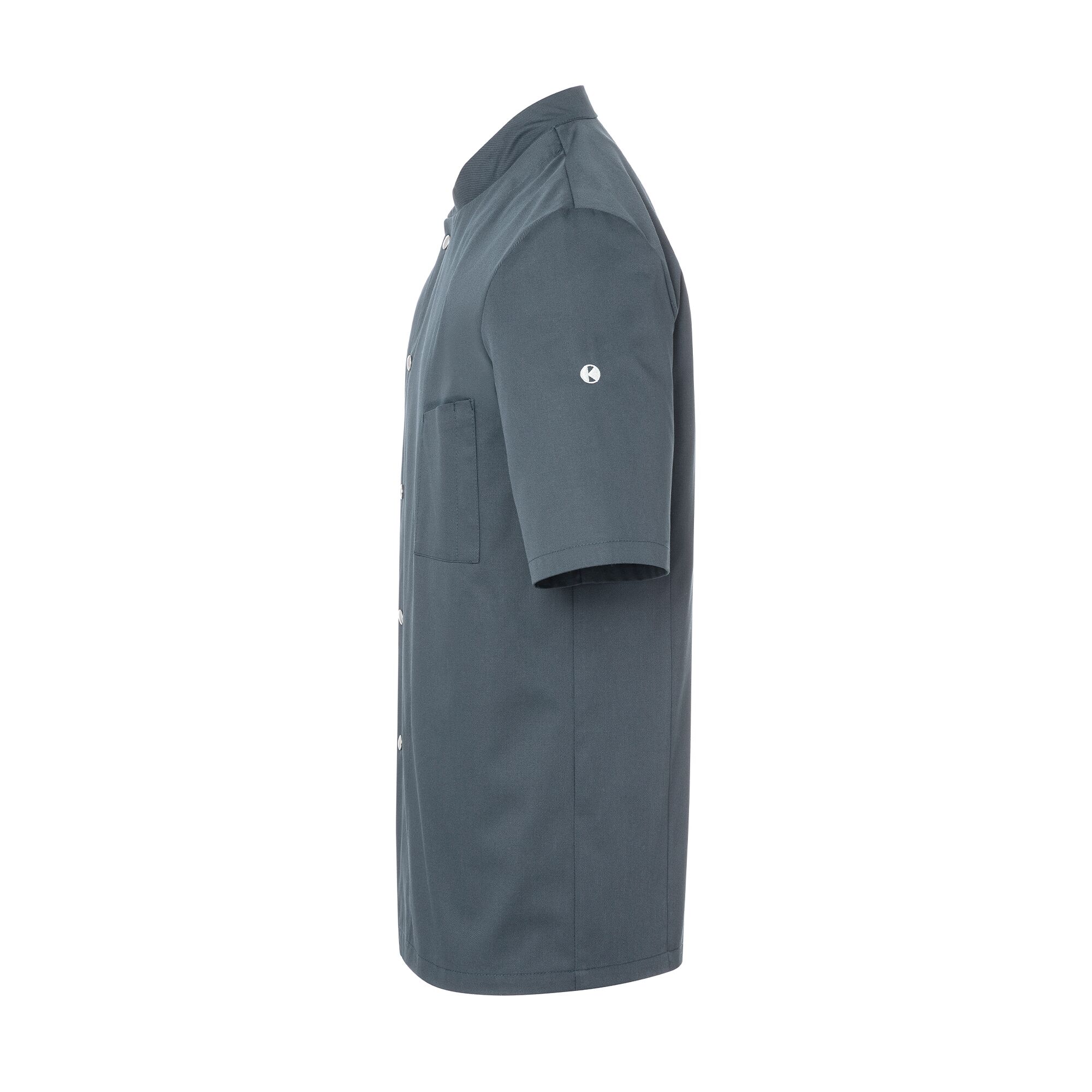KARLOWSKY | Gustav Men's Chef Jacket – Short Sleeve - Anthracite - Size 44 - Press-Stud Closure