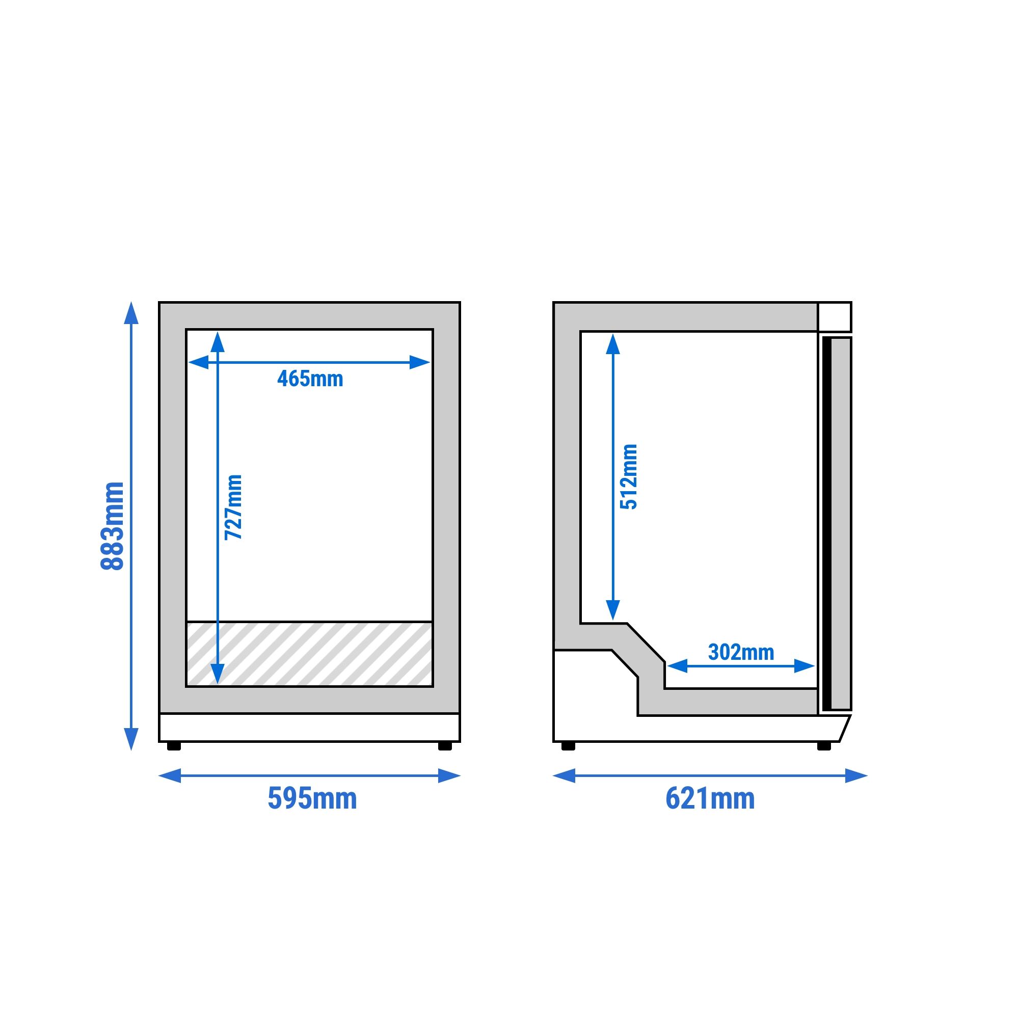 (2 pièces) Mini réfrigérateur de stockage inox ECO – 200 litres – avec 1 porte – intérieur de la porte en plastique