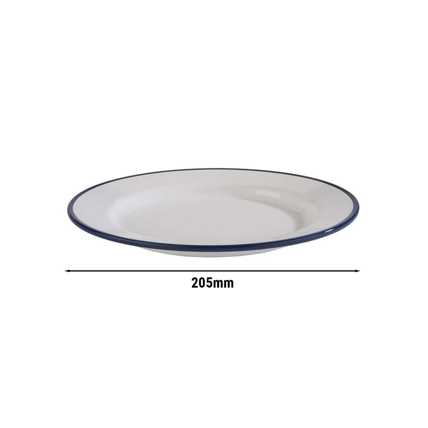 (6 pièces) ENAMEL LOOK - Assiette - Mélamine - Ø 205 mm, H : 20 mm