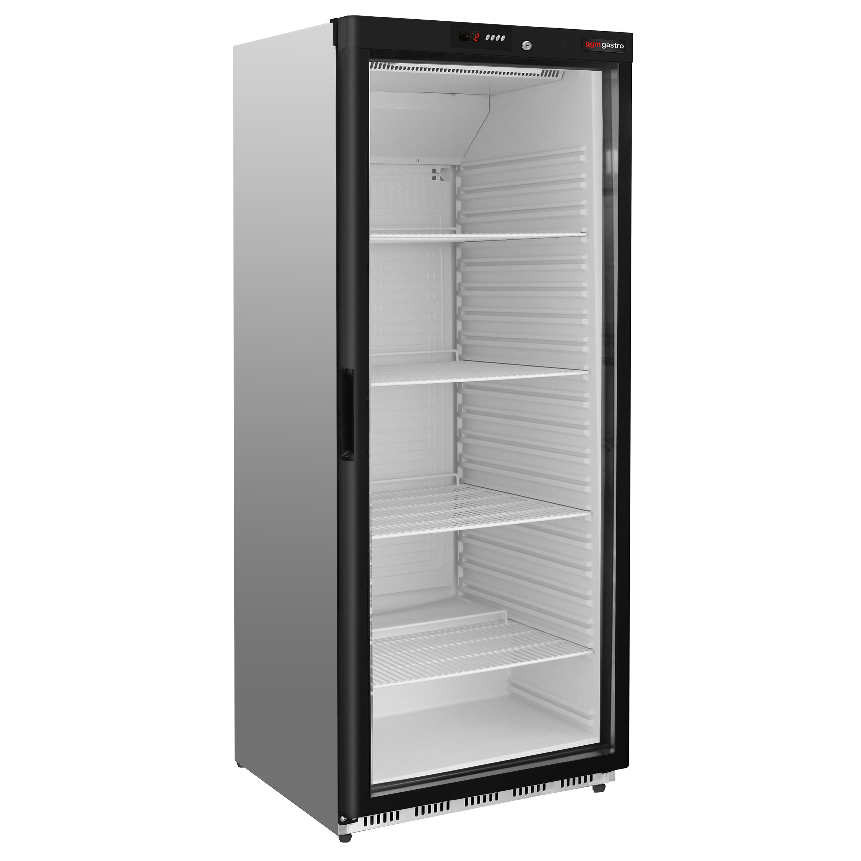 Armoire réfrigérée vitrée positive Inox AISI 304 PREMIUM - 600 L - avec 1 porte vitrée & 4 grilles - Classe climatique 4