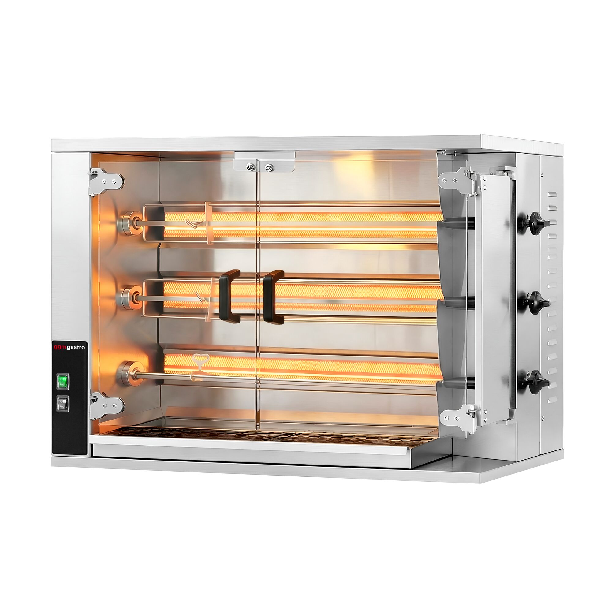 Gaz Rôtissoire à poulets à poser - avec 3 broches pour jusqu’à 15 poulets - 14,1kW