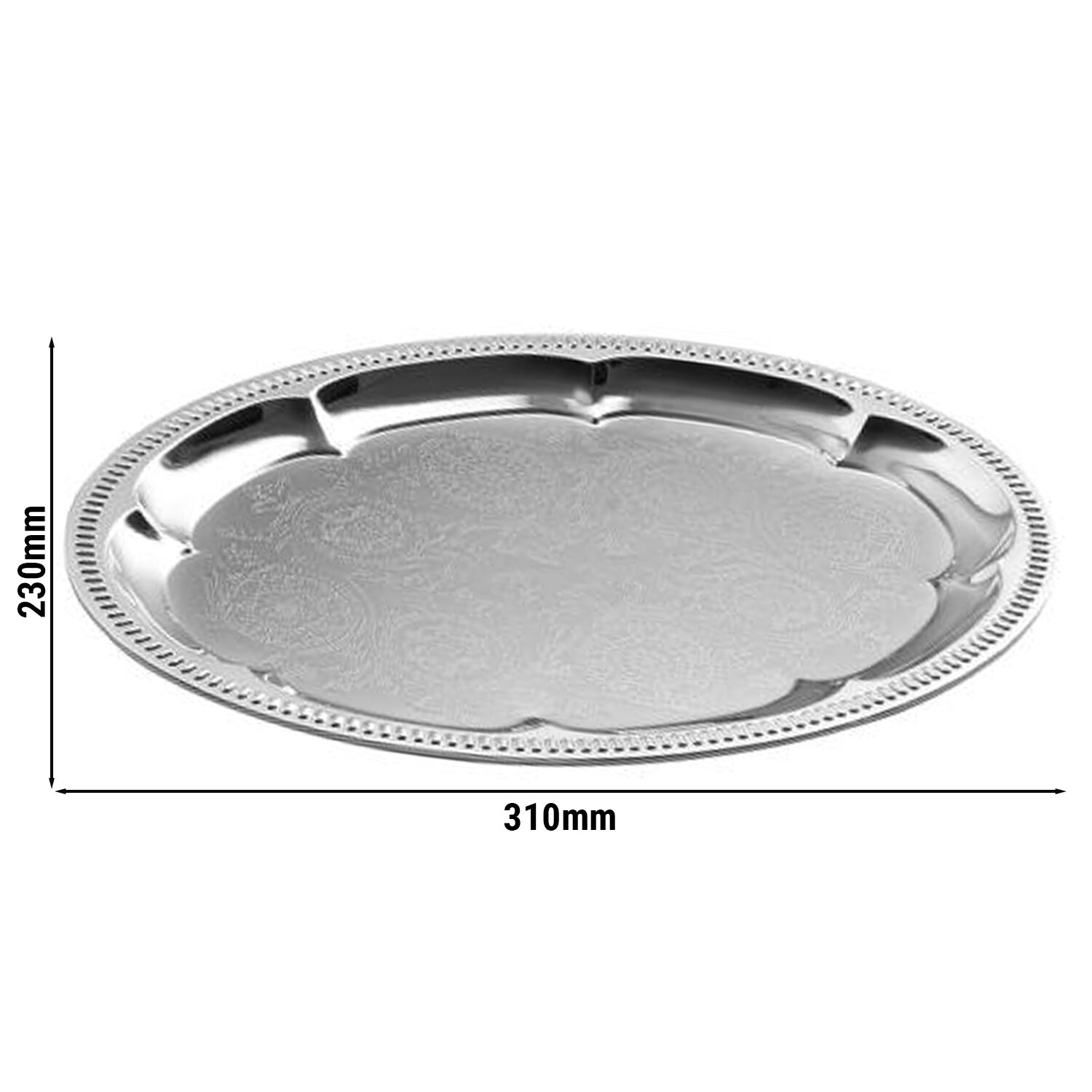 (6 pcs) Plateau de présentation - KAFFEEHAUS - Acier inoxydable - 310x230mm - Hauteur:15mm