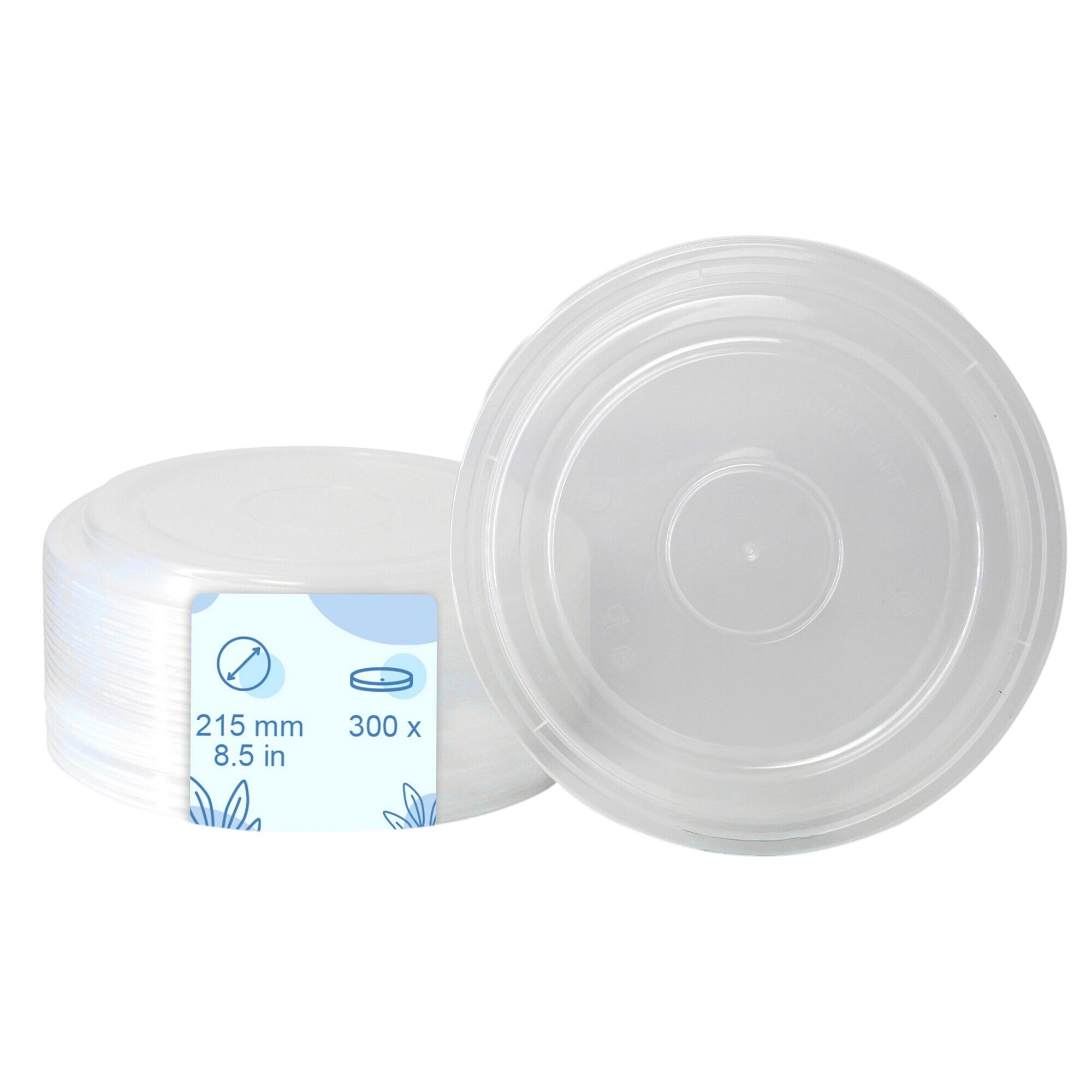 (300 pcs) Boîte repas réutilisable - Ronde - Transparent