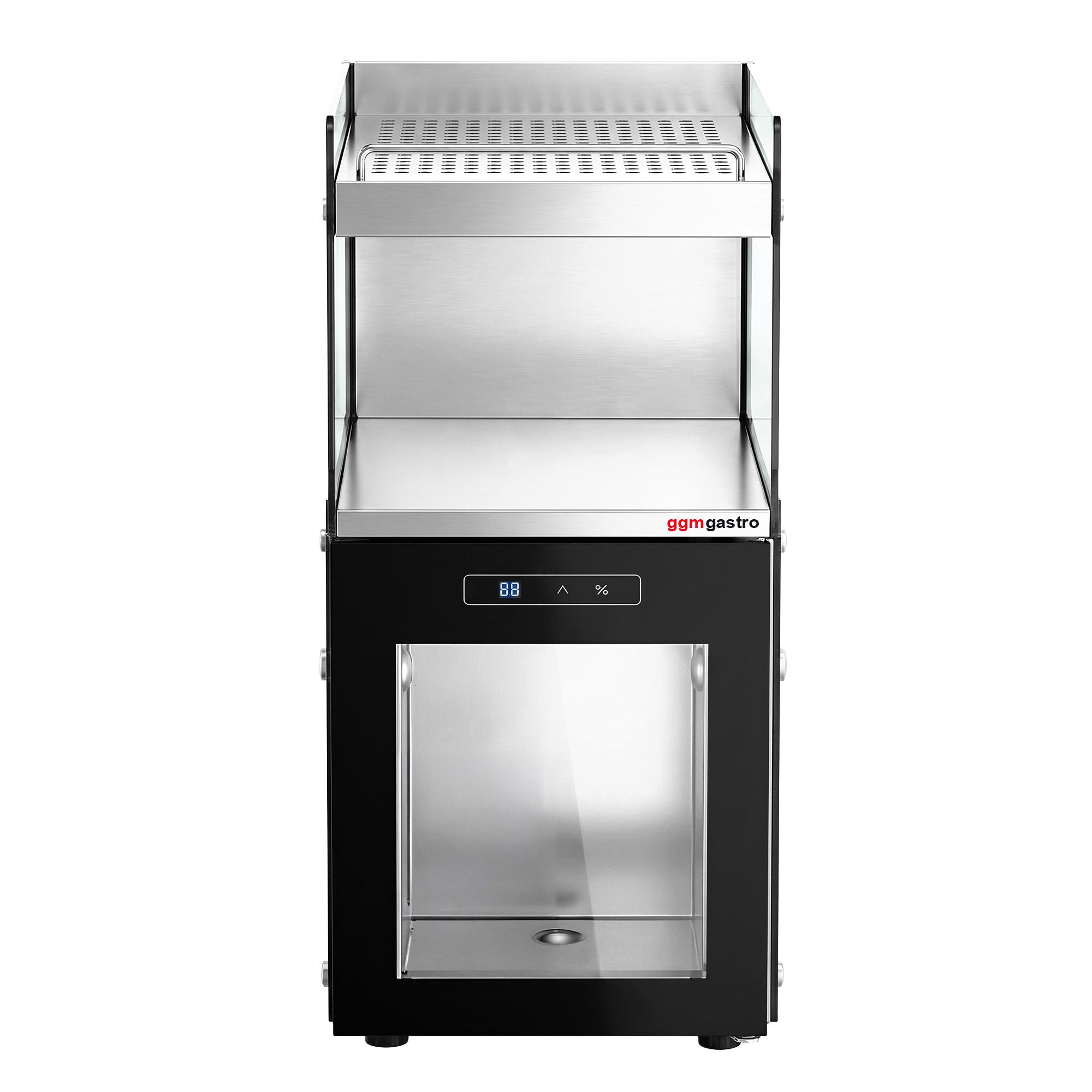 Milchkühlschrank - mit Schlauchdurchfühung - 15 Liter - 2 beheizte Tassenablagen - Digital