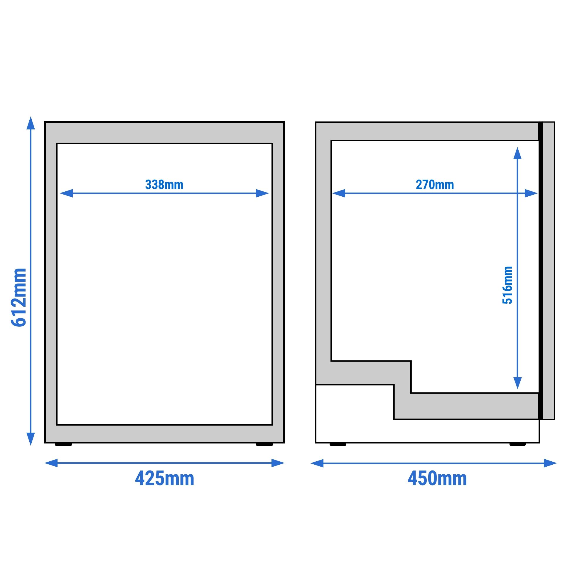 LIEBHERR | Réfrigérateur sous plan en inox PREMIUM - 44 litres - avec 1 porte vitrée