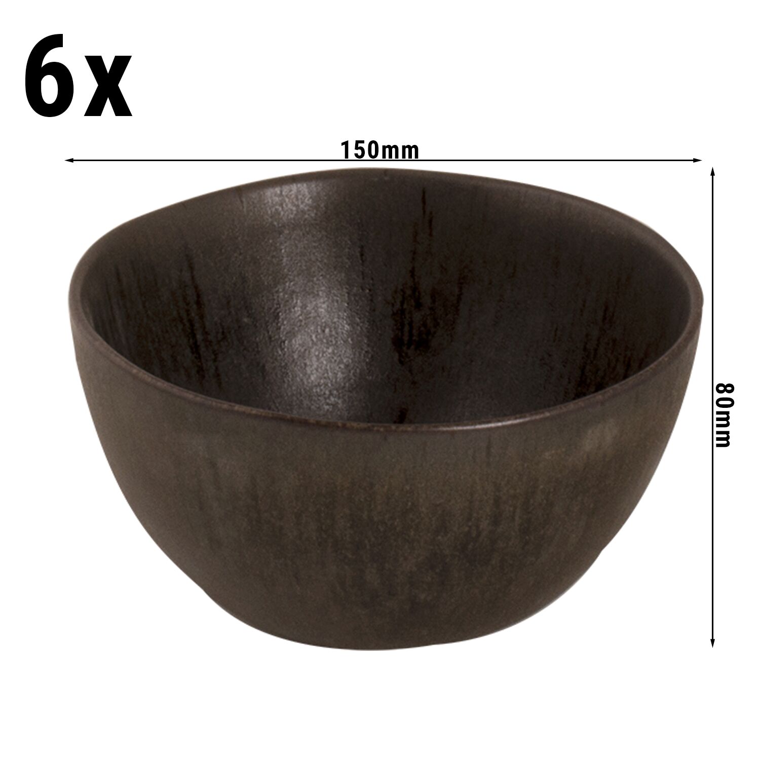 (6 pcs) Saladier - Tama - Grès - Ø 150mm - Bleu