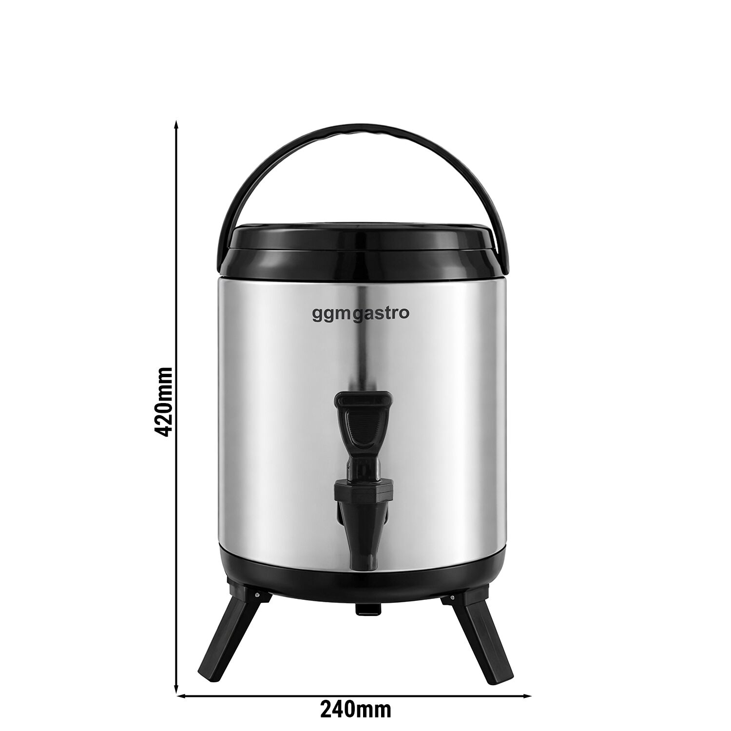 Distributeur de boissons - 10 Litres - Isolé - inox