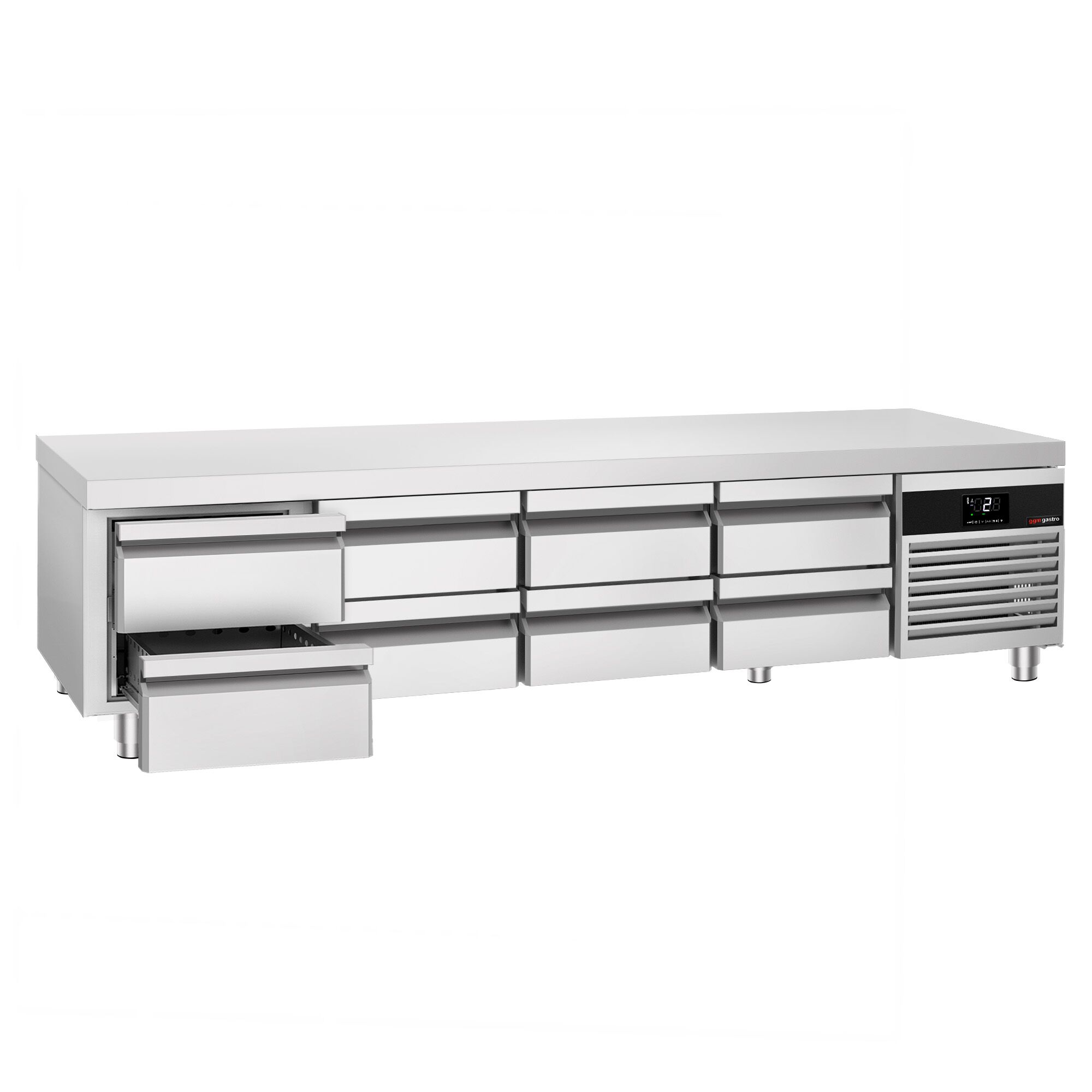 Soubassement réfrigéré Premium - 2400 mm - 310 litres - 8 tiroirs
