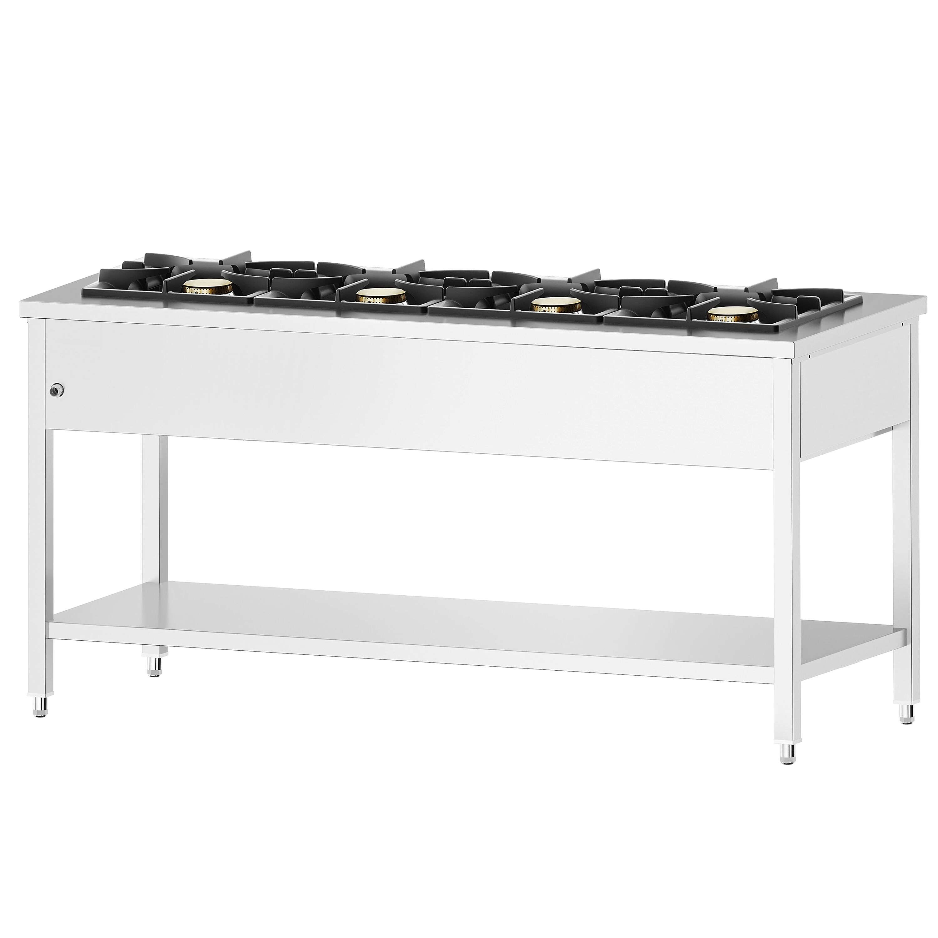 Fourneau à gaz – 34 kW – 4 brûleurs – ouvert avec socle de base & tiroir de récupération