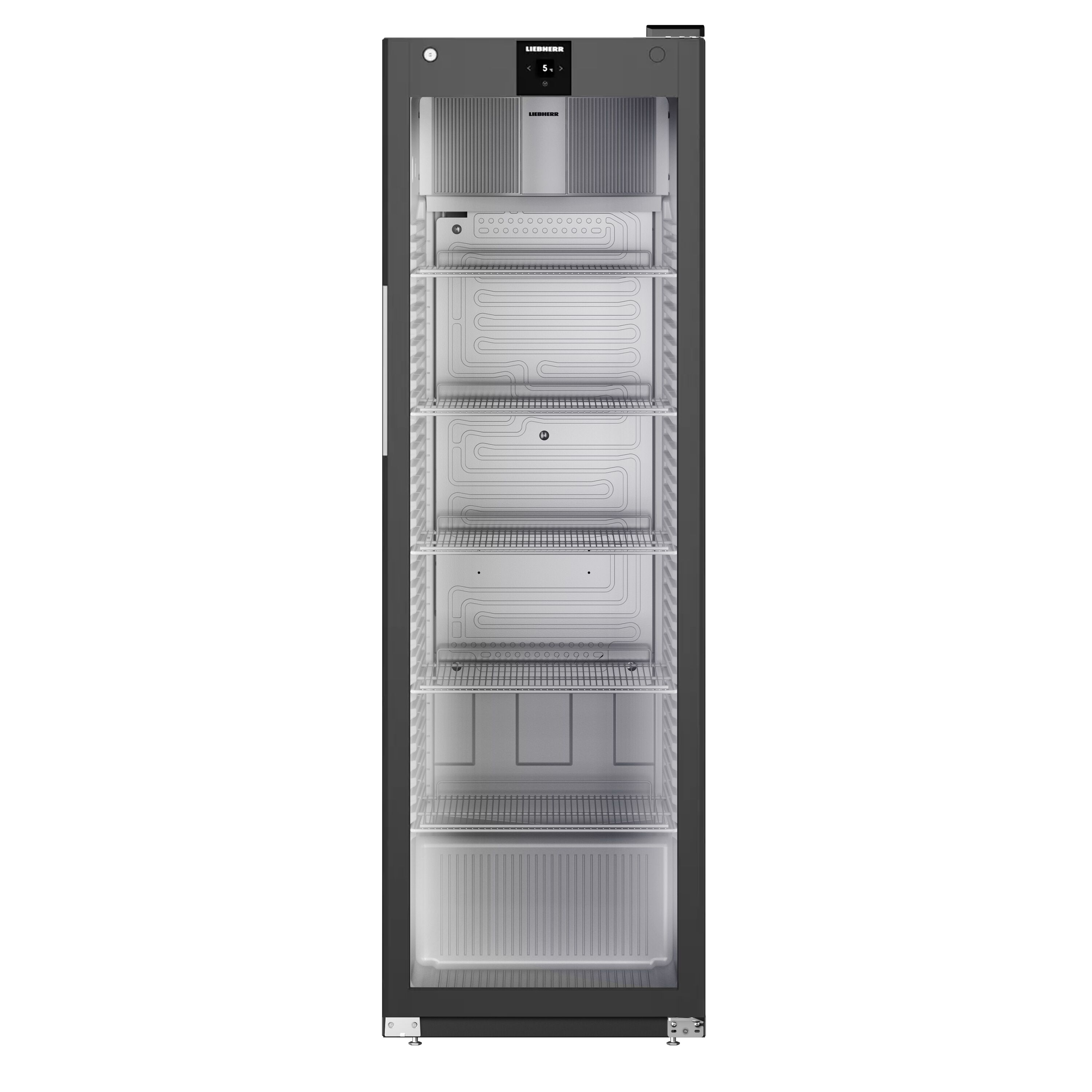 LIEBHERR | Kühlschrank PERFECTION - 400 Liter - Innen Kunststoff - mit 1 Glastür - Schwarz