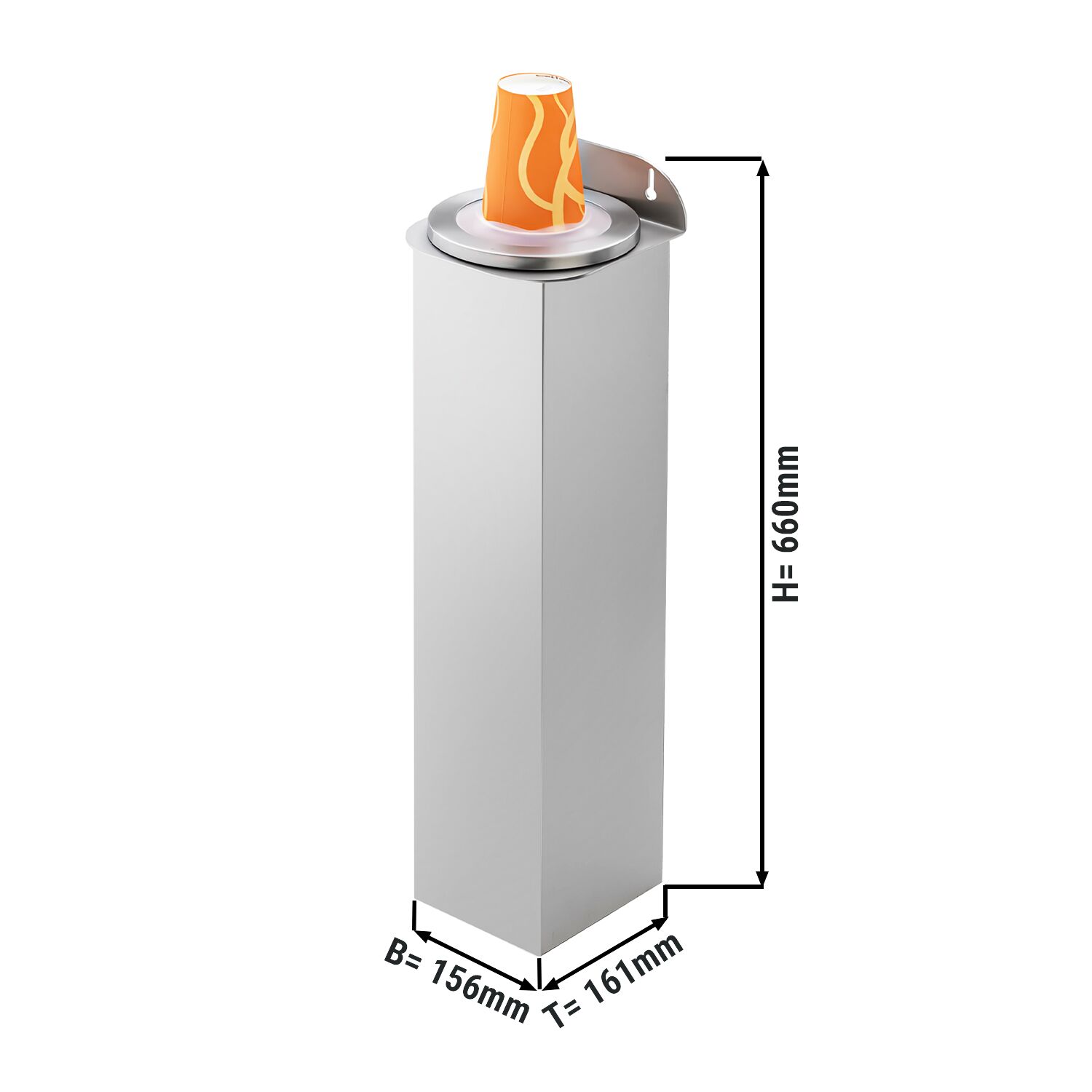 Dispensador de vasos - Plástico - Regulable Ø62-98mm - Versión de pared