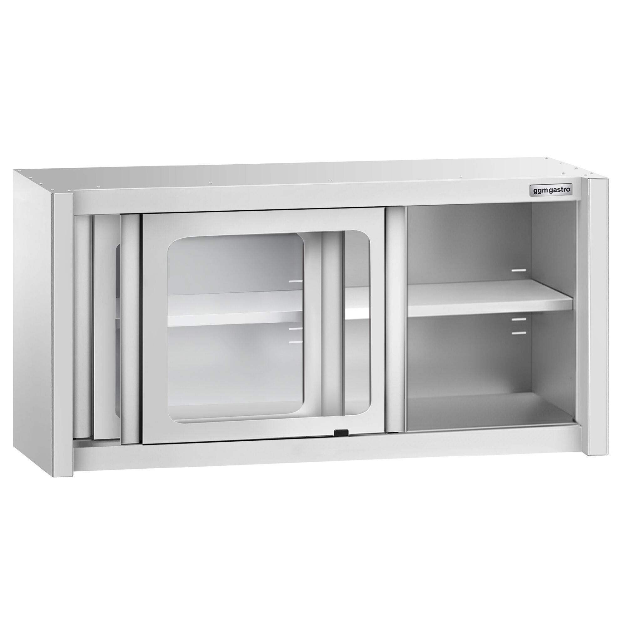 Armoire murale en acier inoxydable - 1200x400mm - avec portes coulissantes vitrées - 650mm de haut