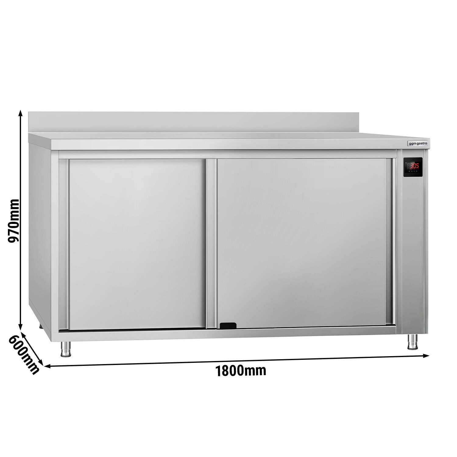 Armoire chauffante professionnelle - 2kW - 1 étagères - 1800x600x970mm