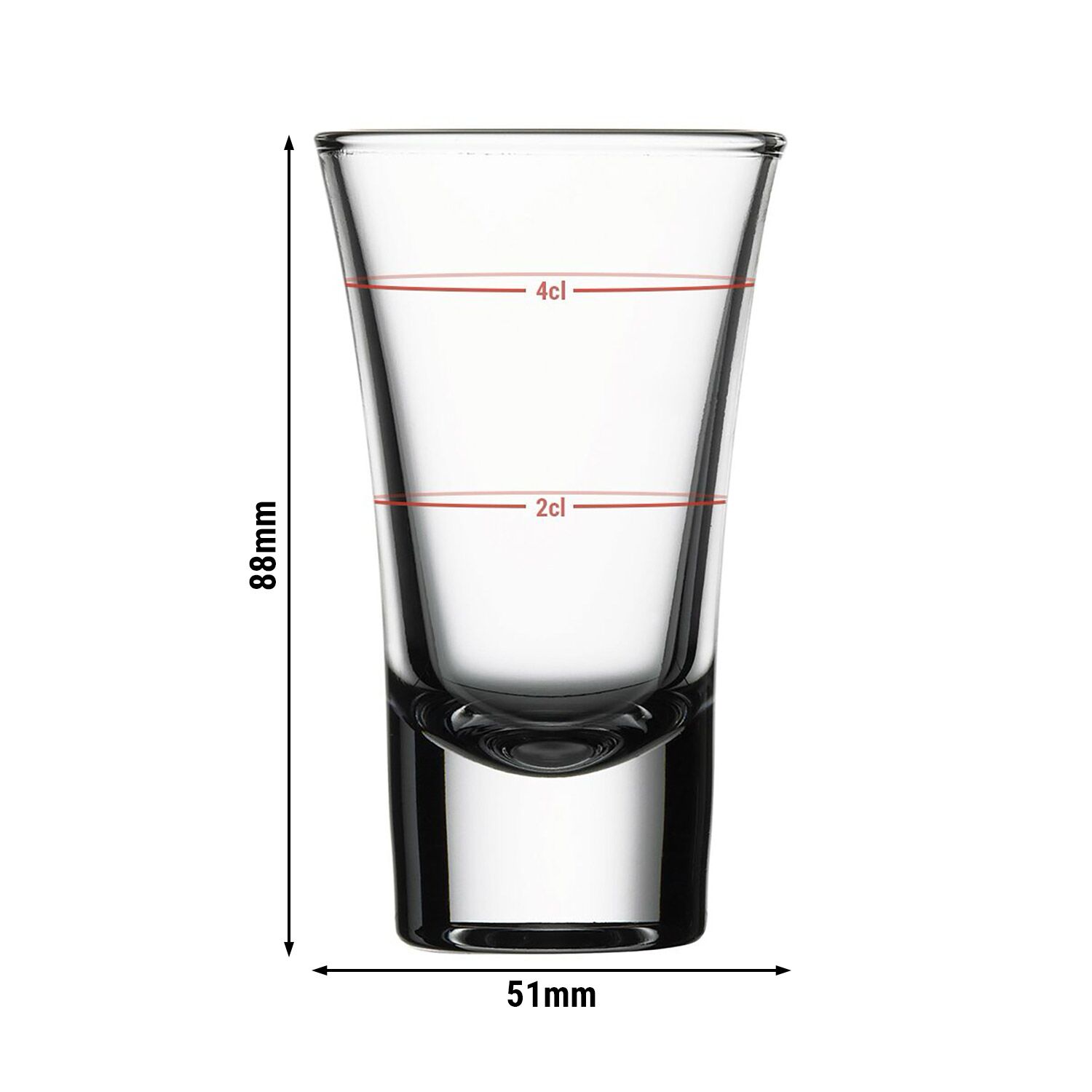 (12 pièces) Verre à liqueur – SPECIALS – 60 ml – gradué à 20 ml et 40 ml